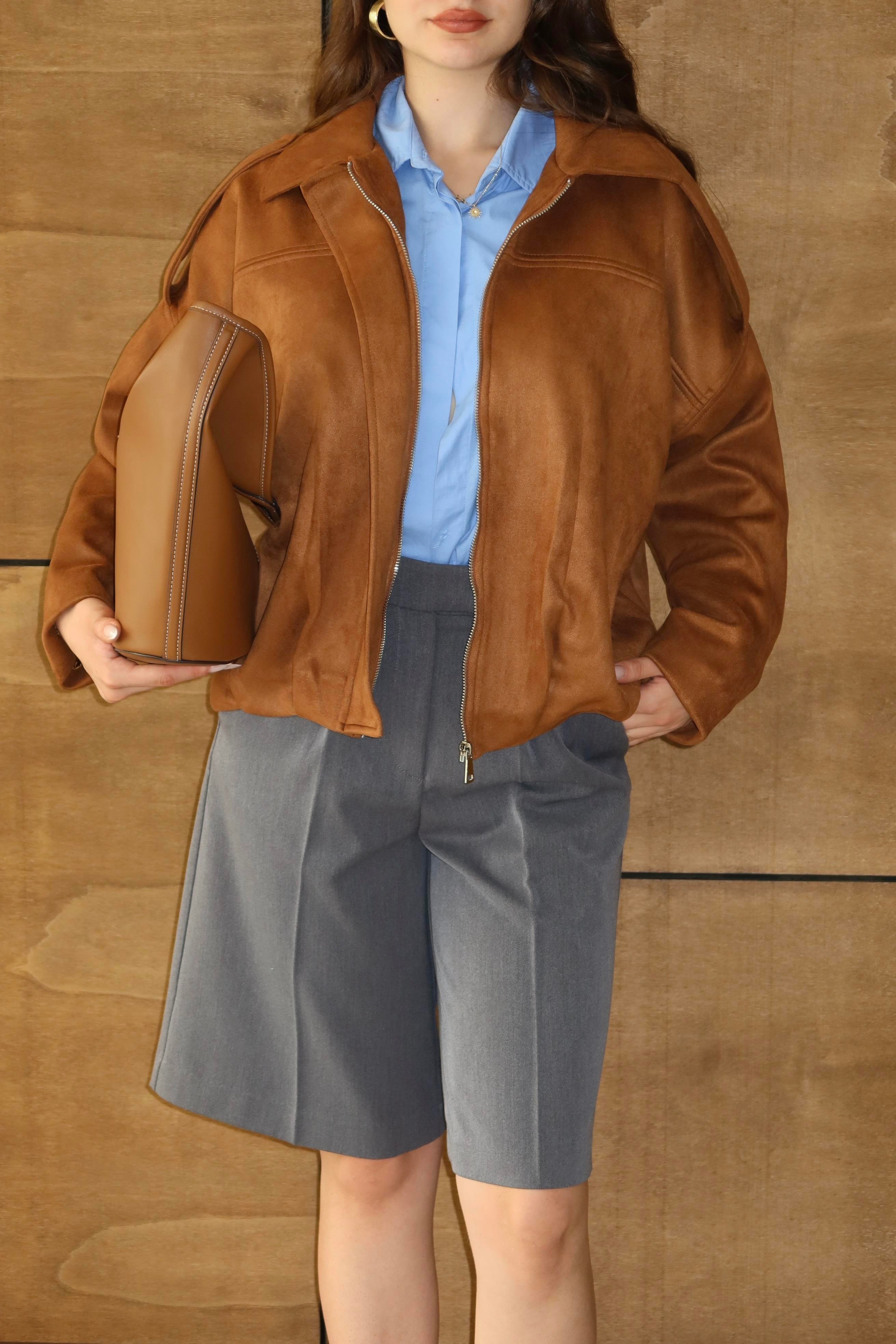 Süet Oversize Ceket