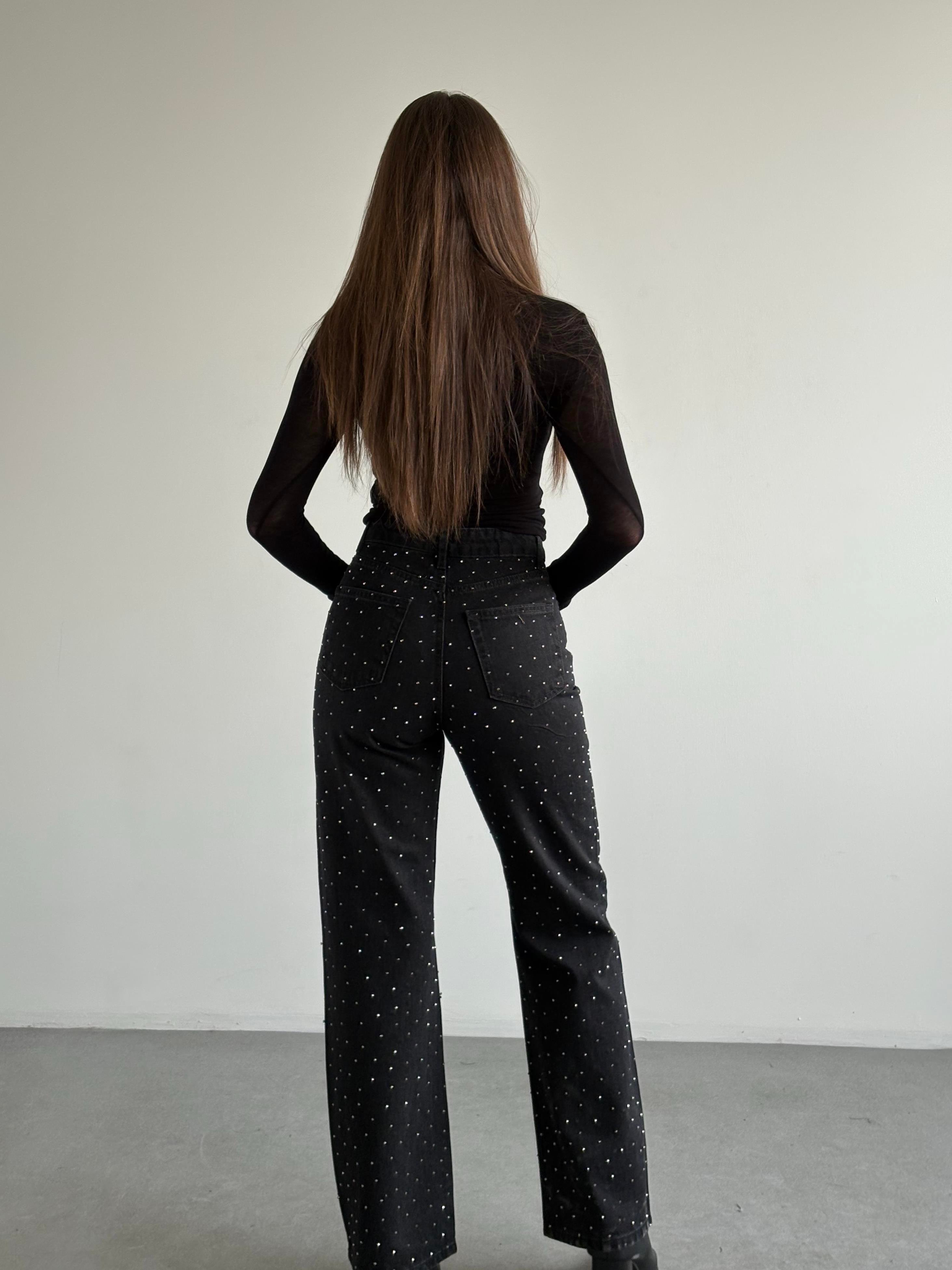 Taşlı Wide Leg Jean