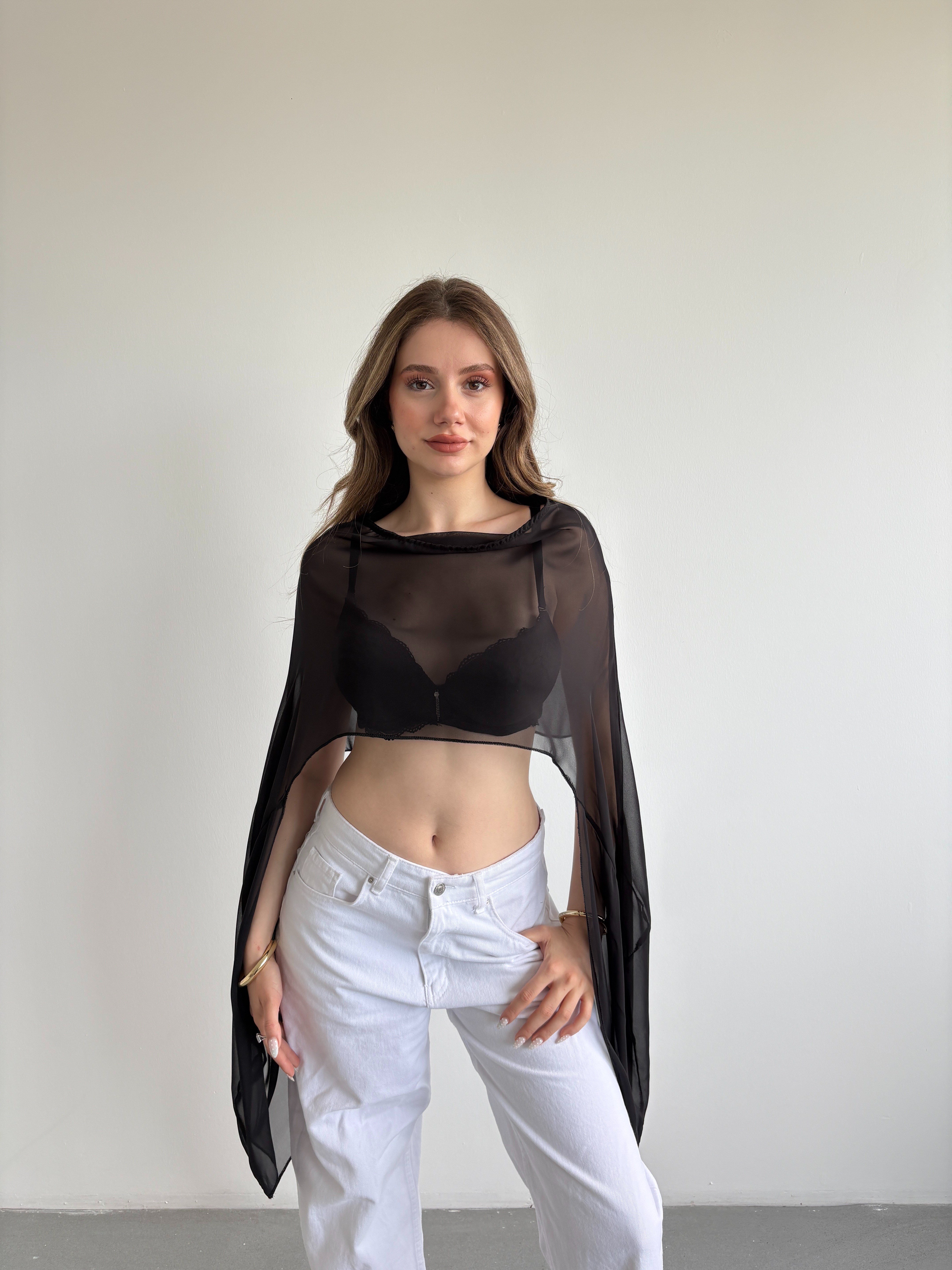Transparan Asimetrik Crop