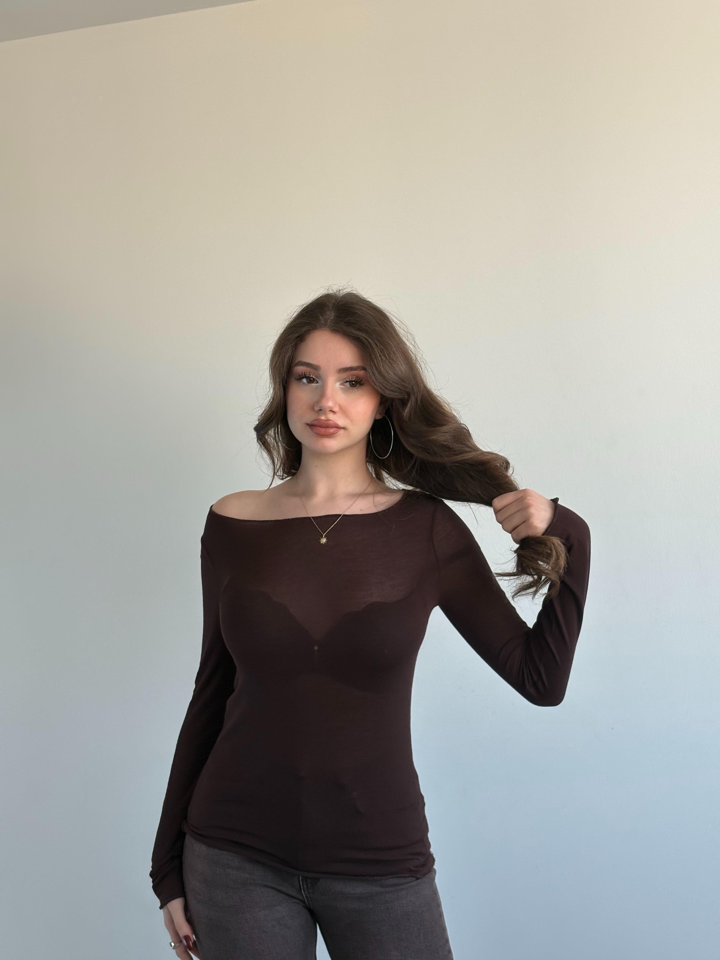 Transparan Kaşmir Bluz
