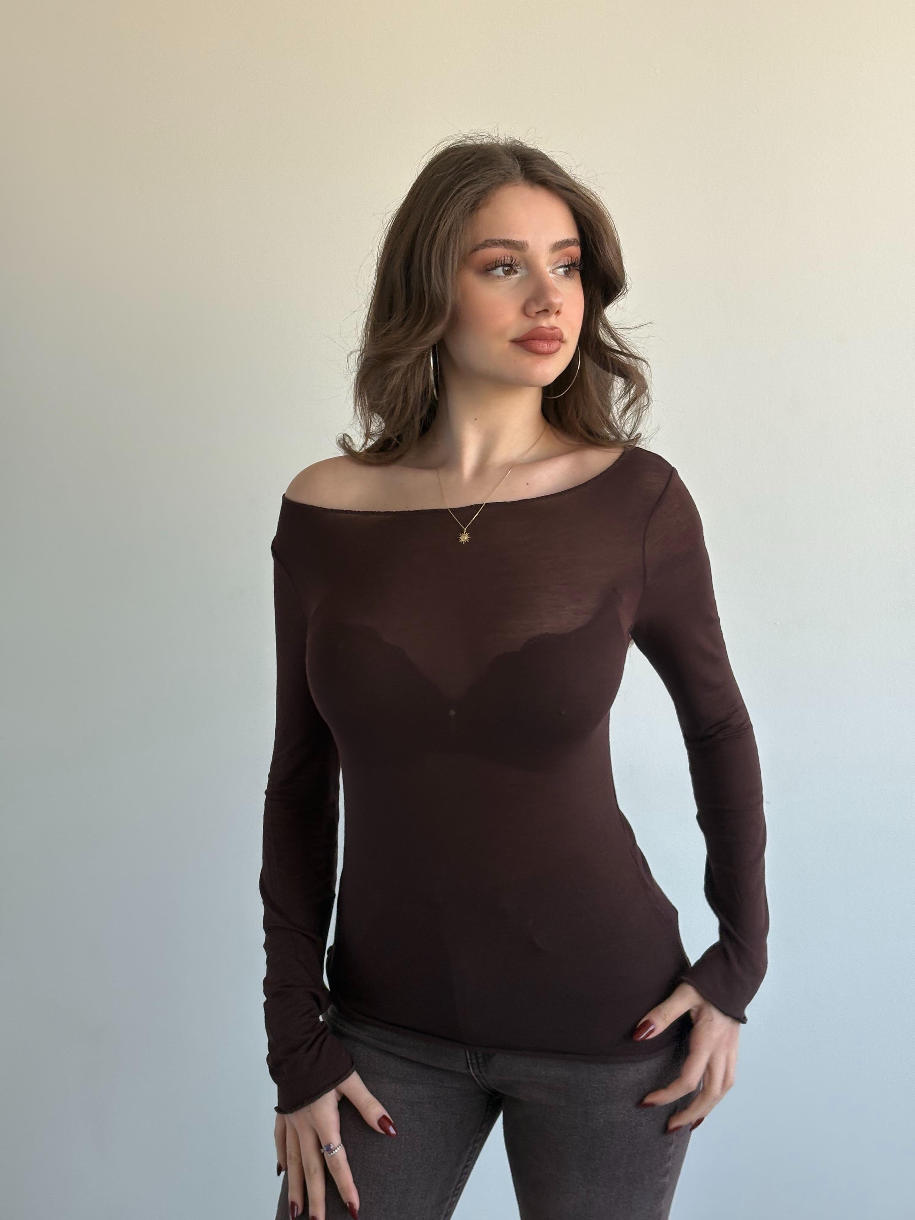 Transparan Kaşmir Bluz
