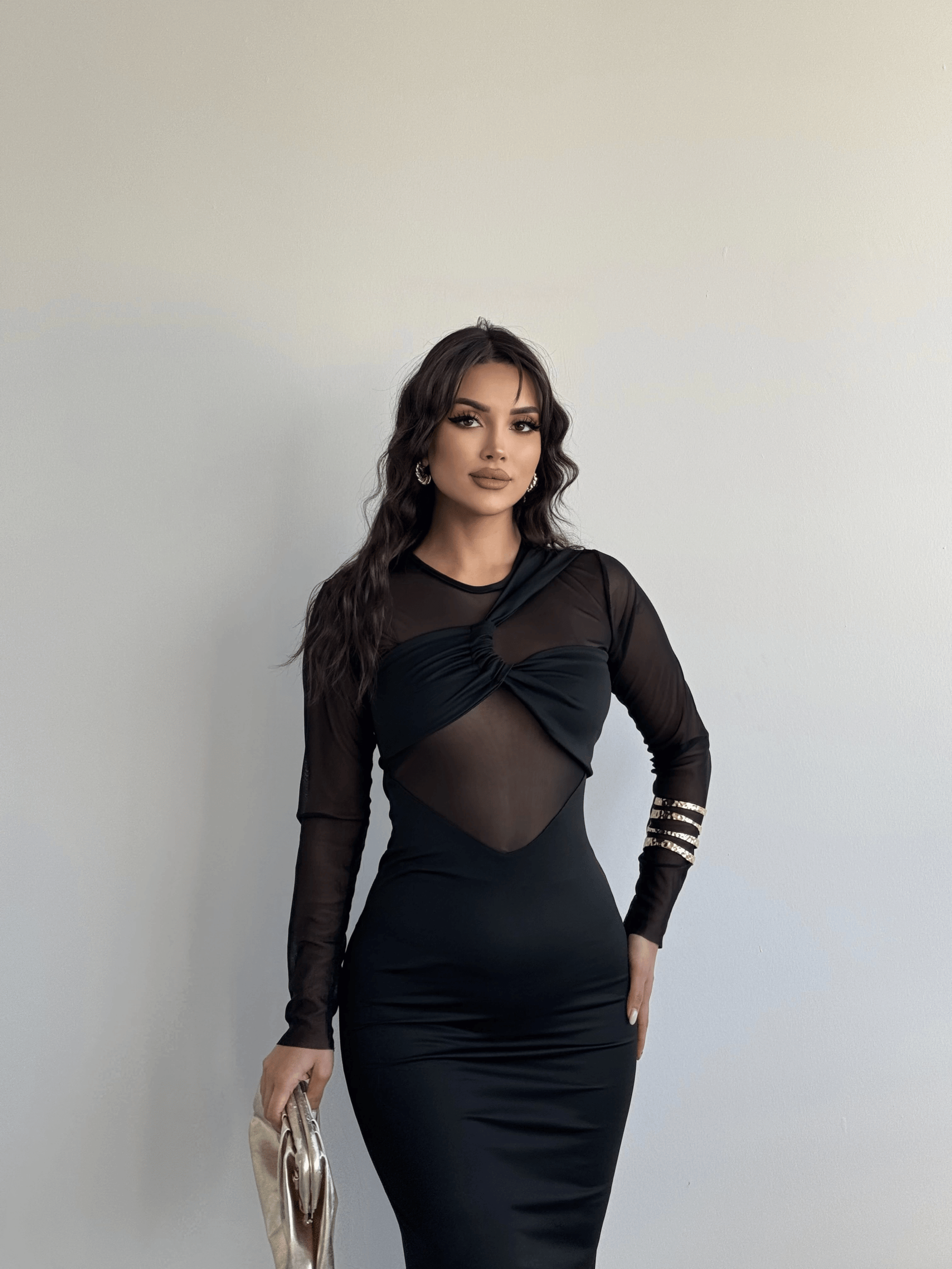 Tül Detaylı Premium Elbise