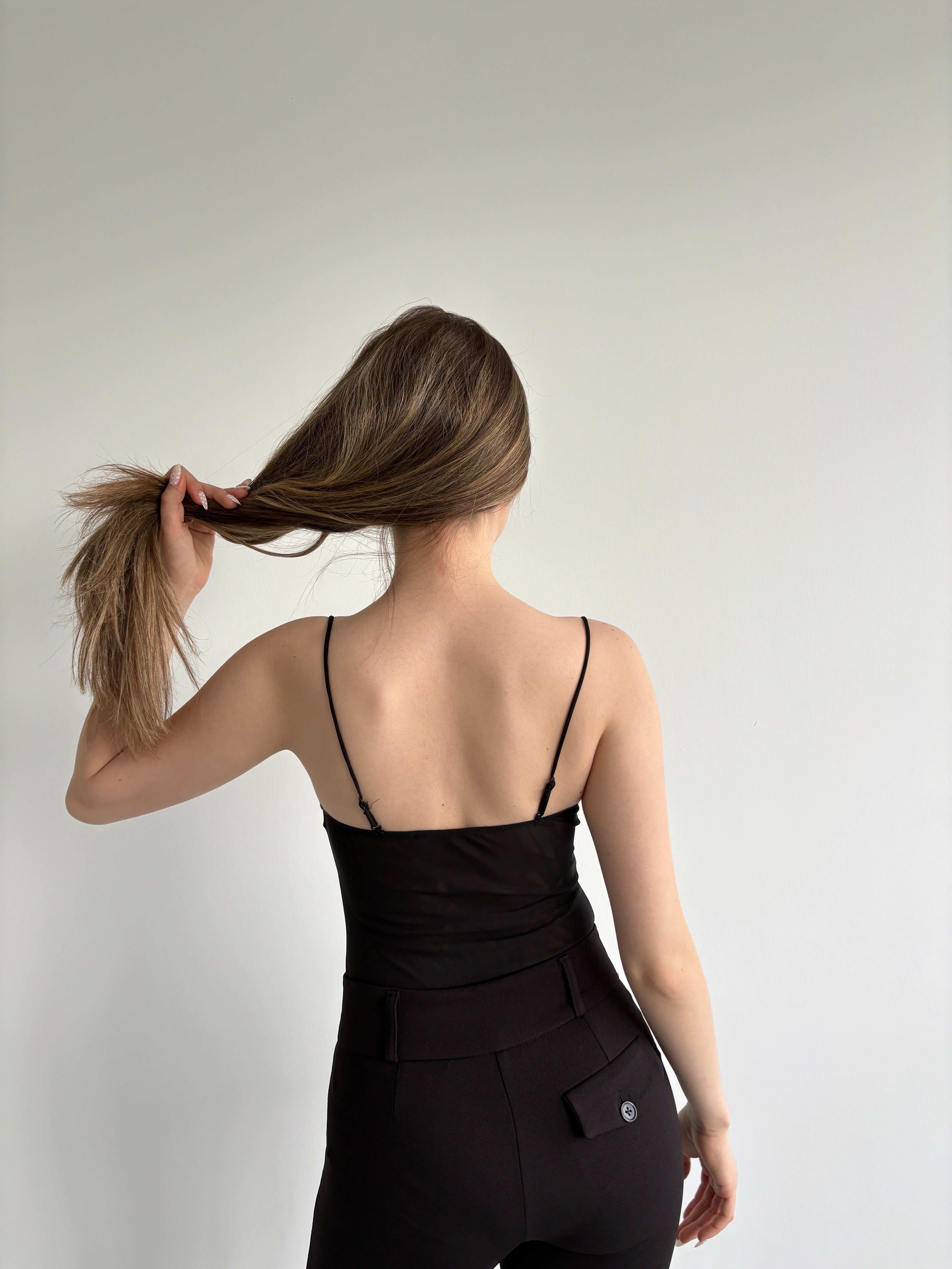 Tül Göğüs Detay Bodysuit