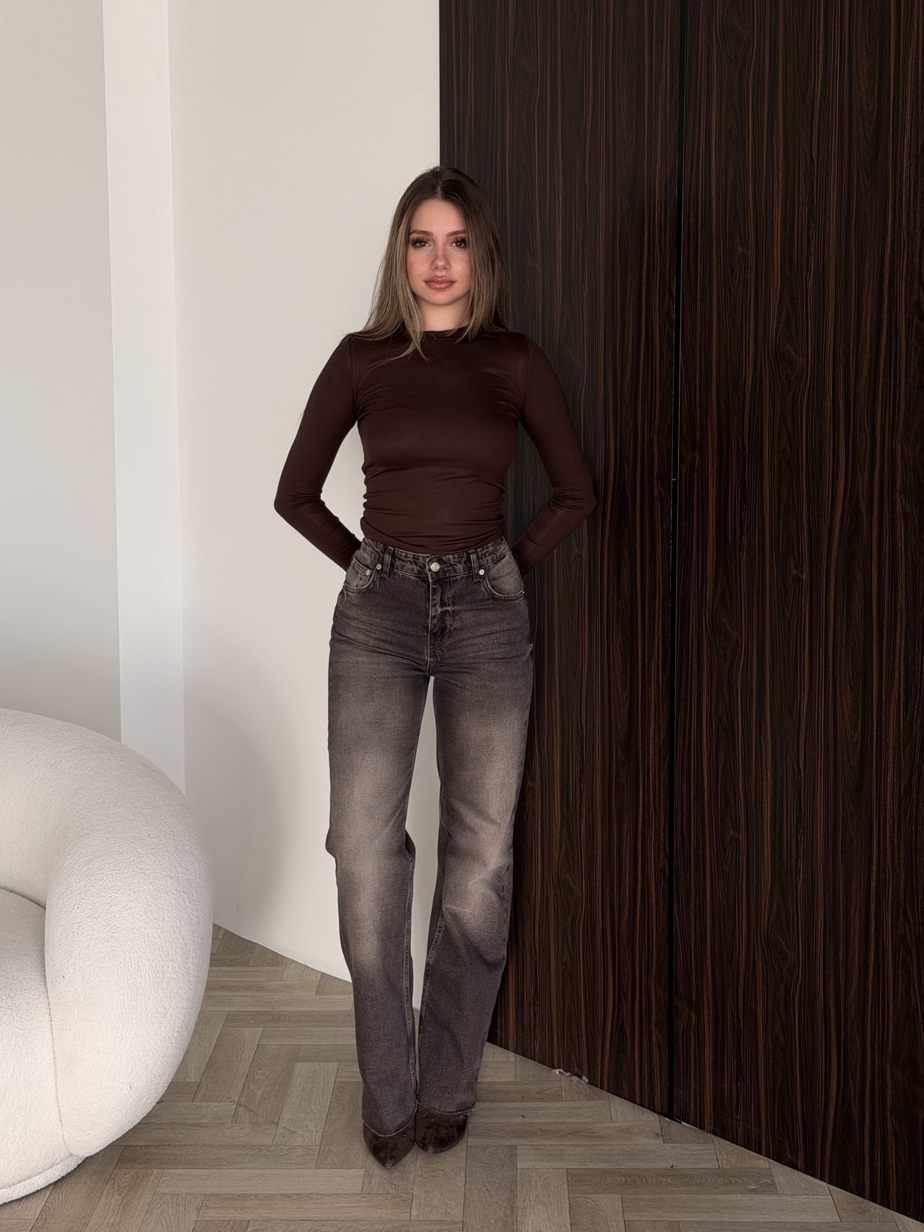 Wid Leg Brown Jean