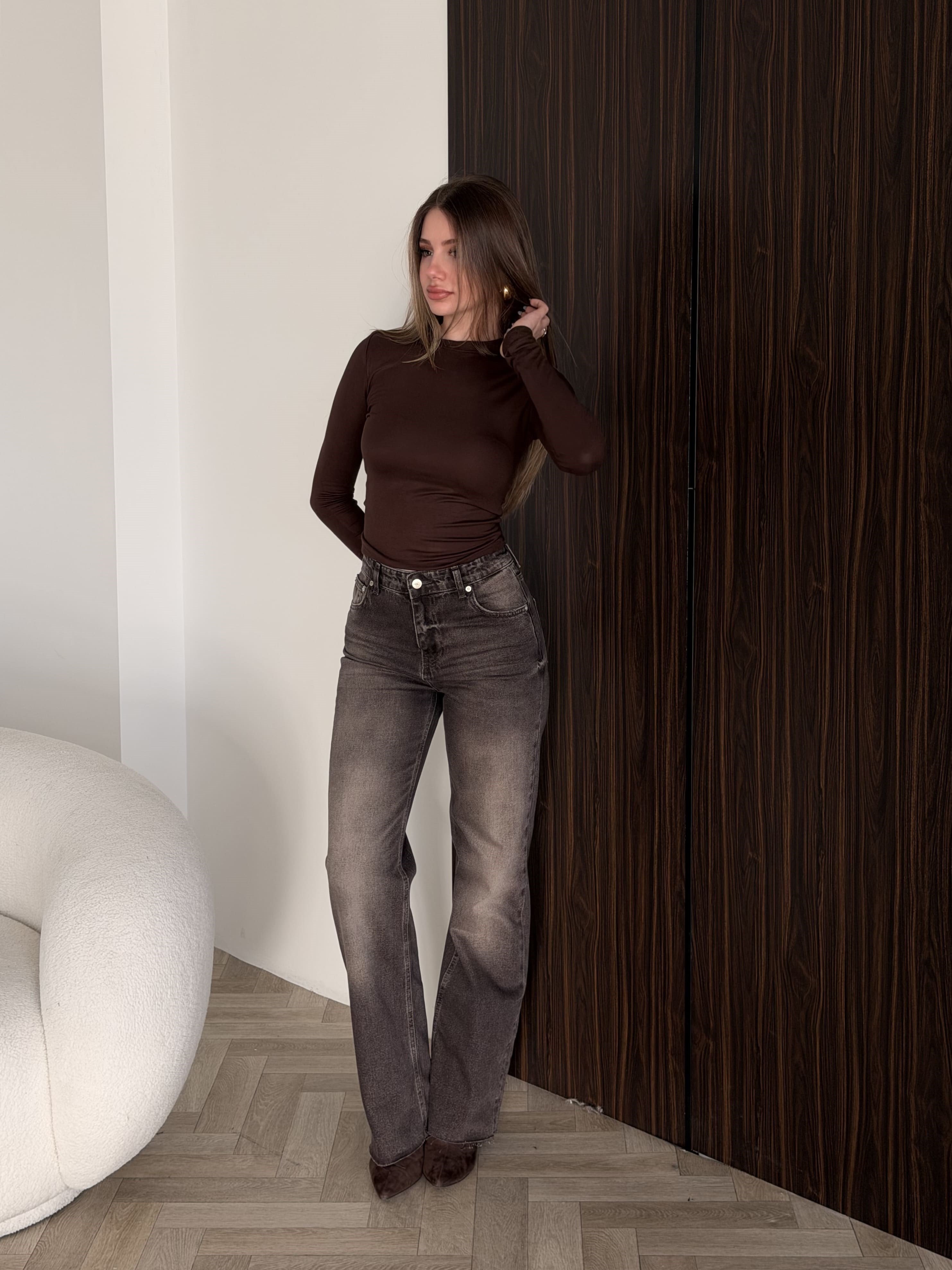 Wid Leg Brown Jean