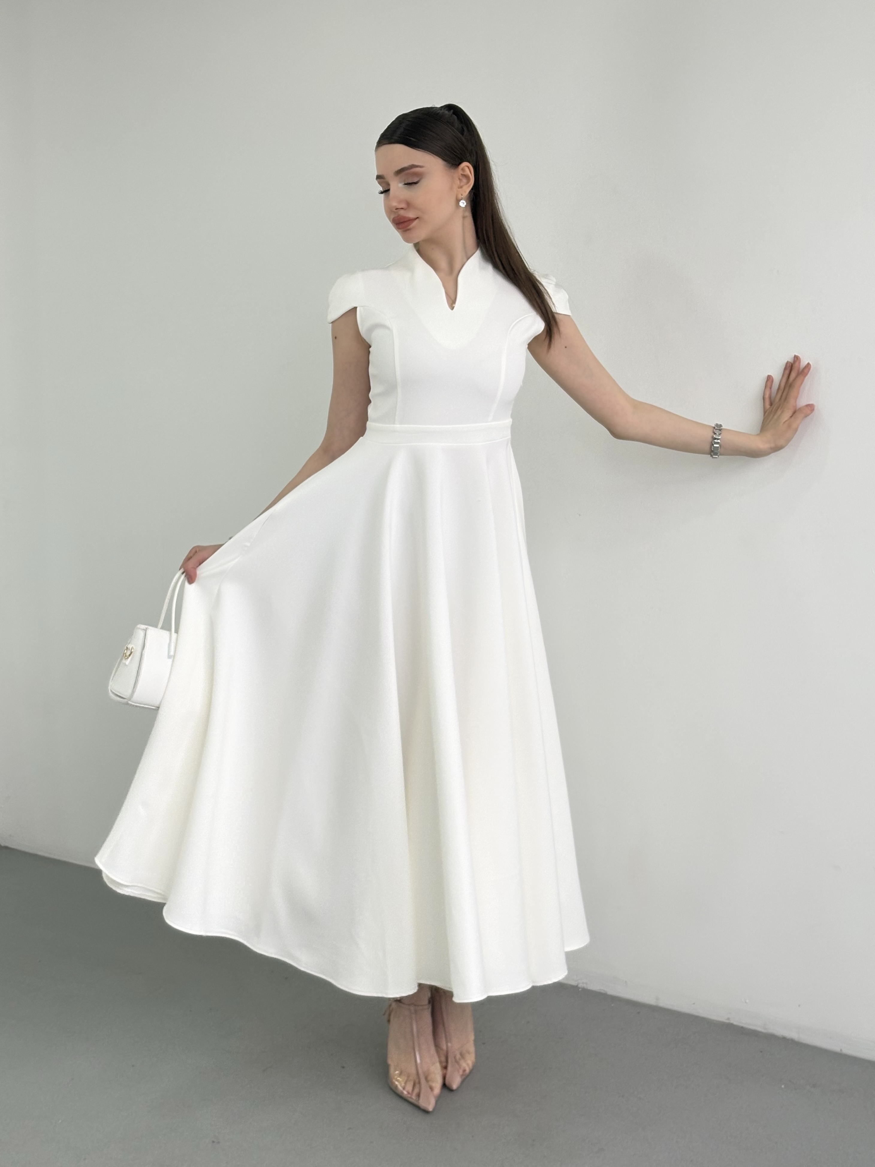 Yaka Detay Premium Elbise 