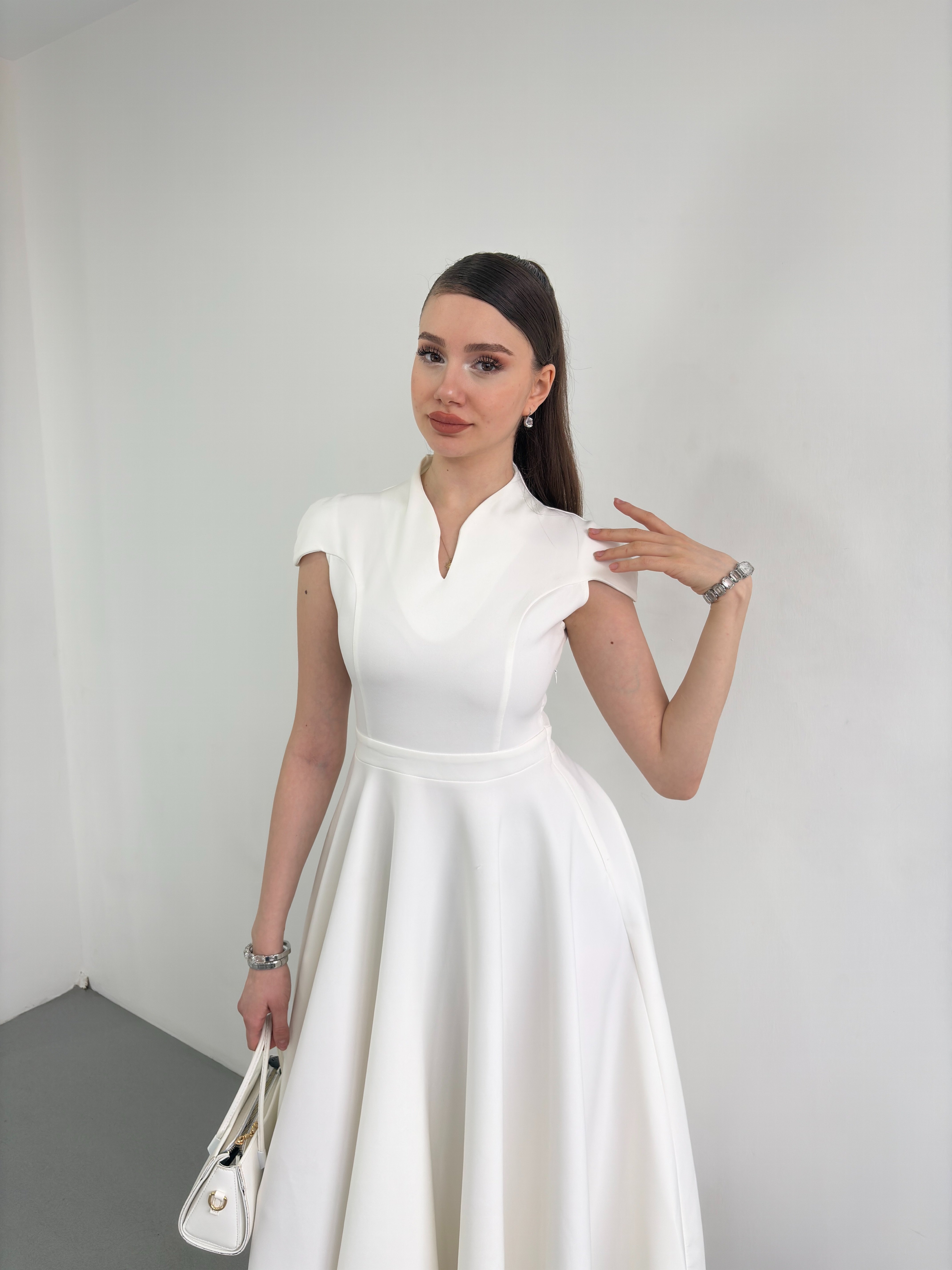 Yaka Detay Premium Elbise 