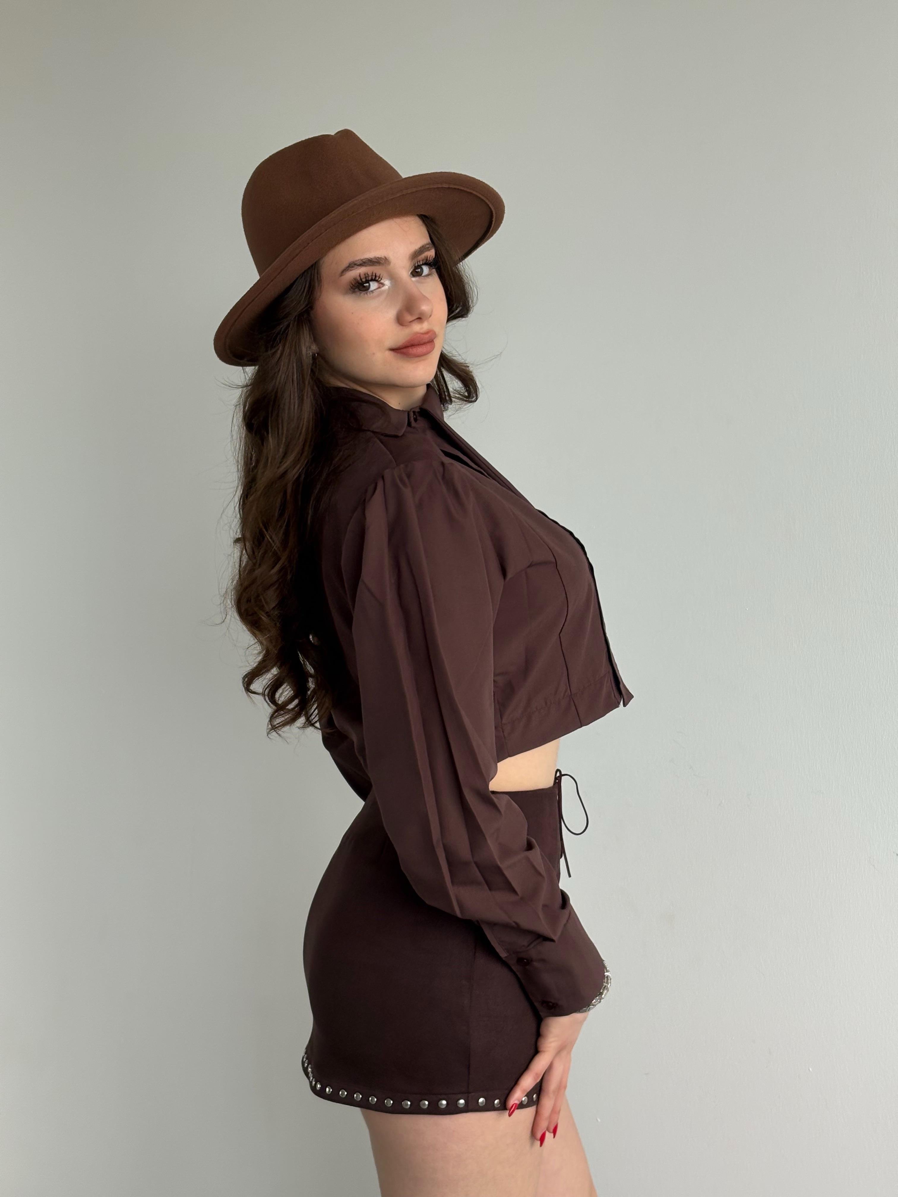 Zımbalı Süet Etek