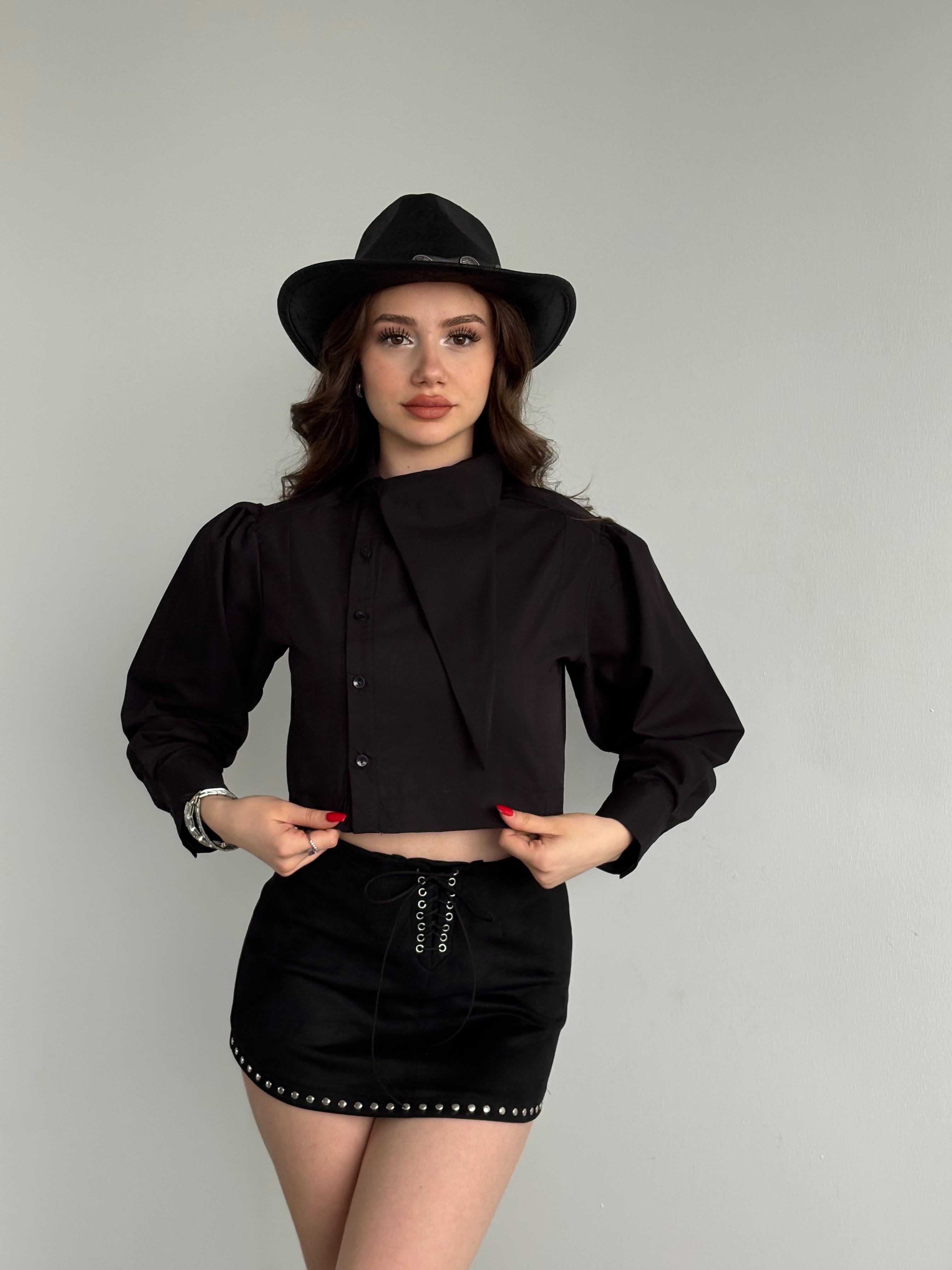 Zımbalı Süet Etek