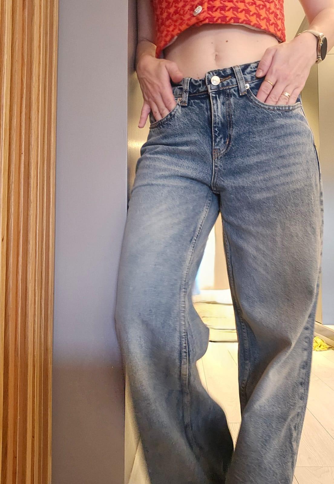  Double Paça Yüksek Bel Siyah Jean