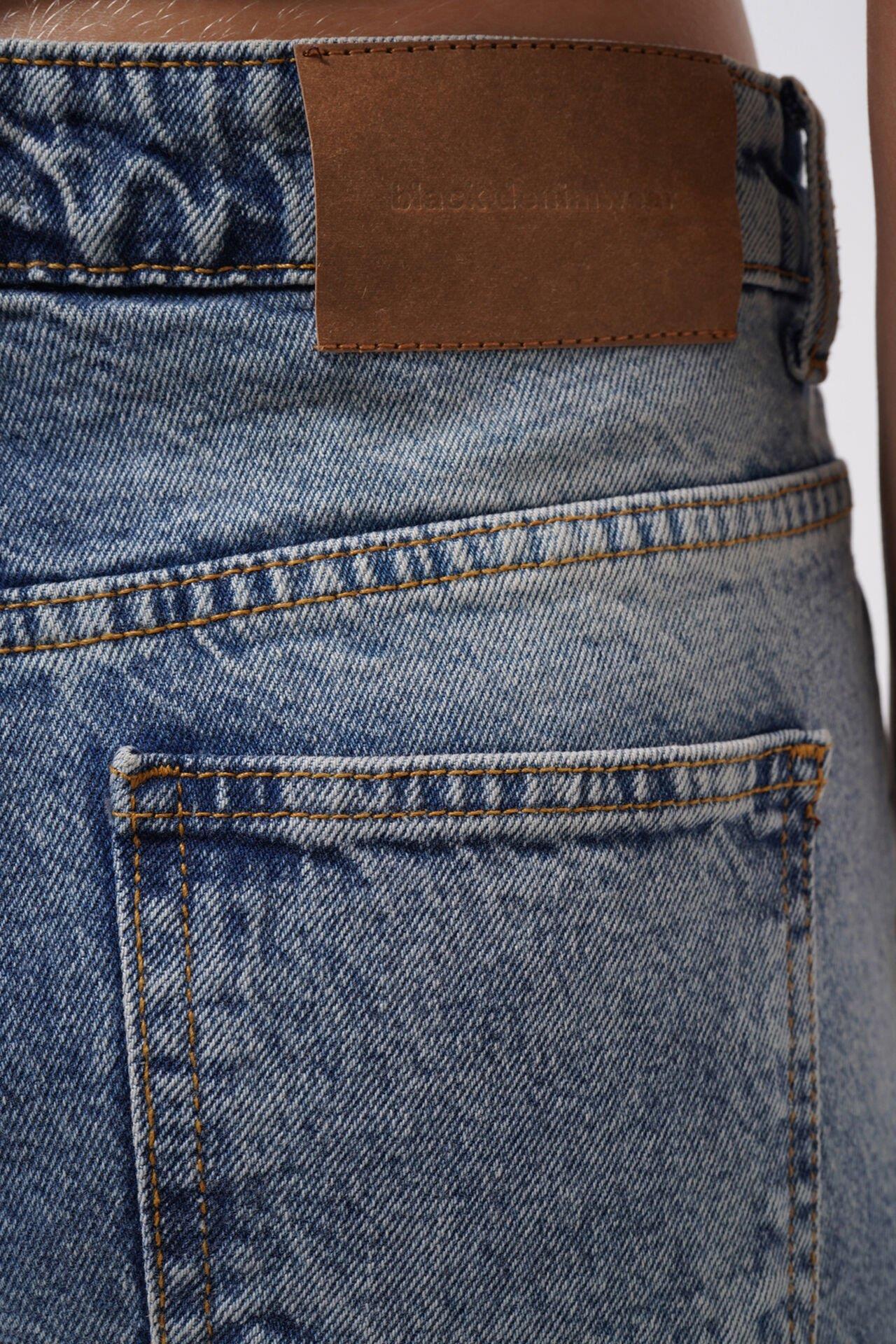  Double Paça Yüksek Bel Siyah Jean