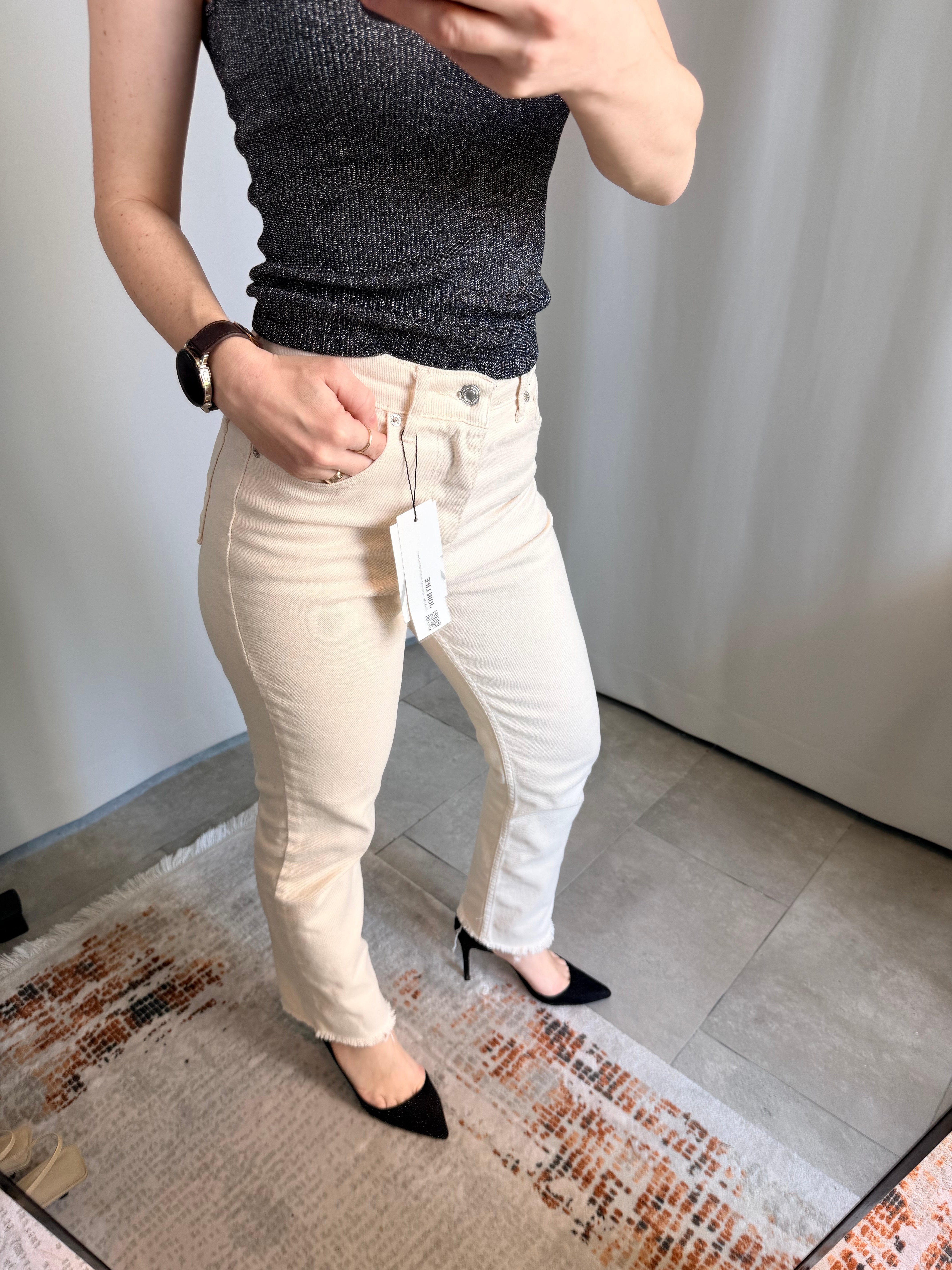 Boru Paça Krem Renk Jean