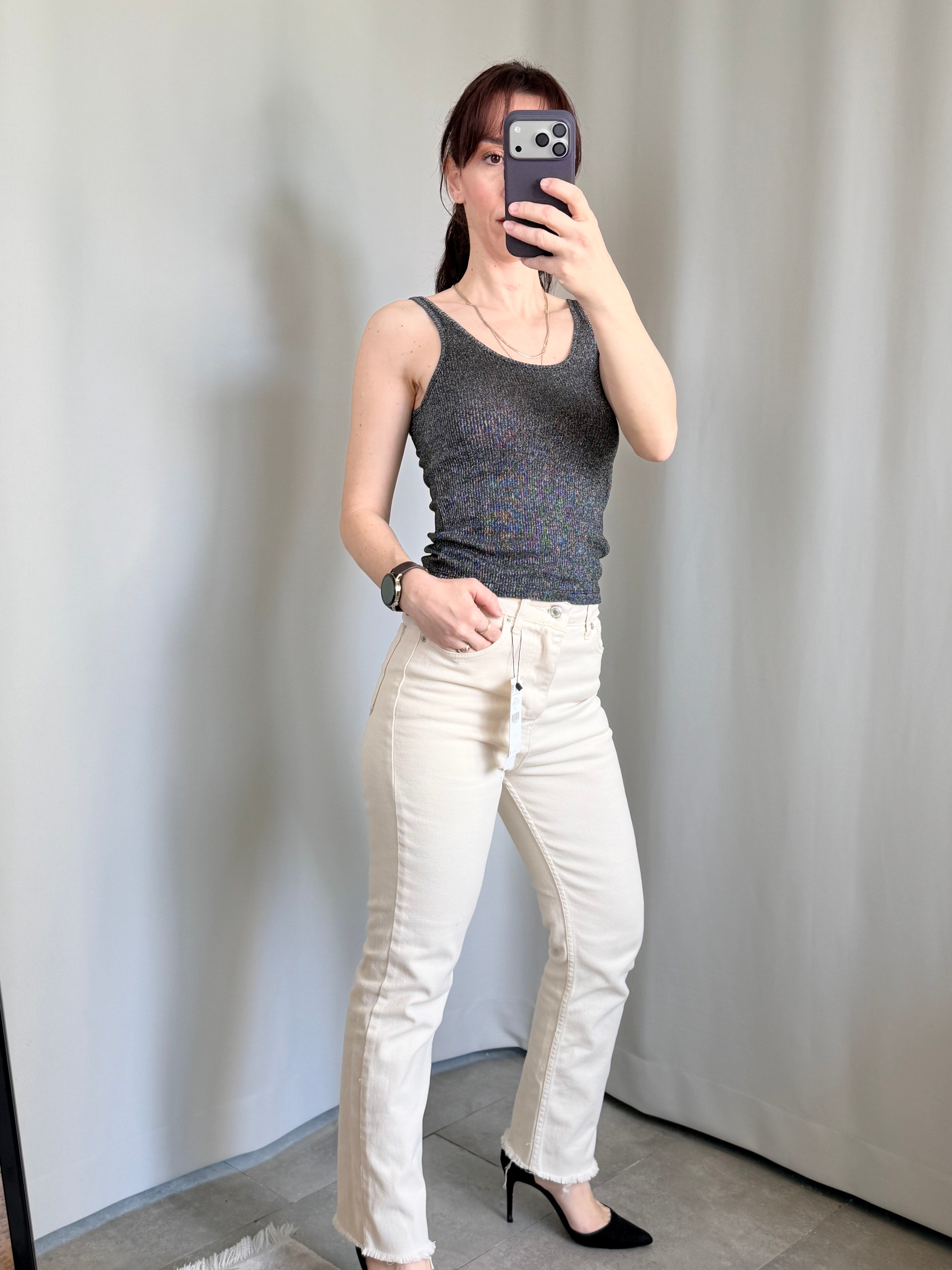 Boru Paça Krem Renk Jean