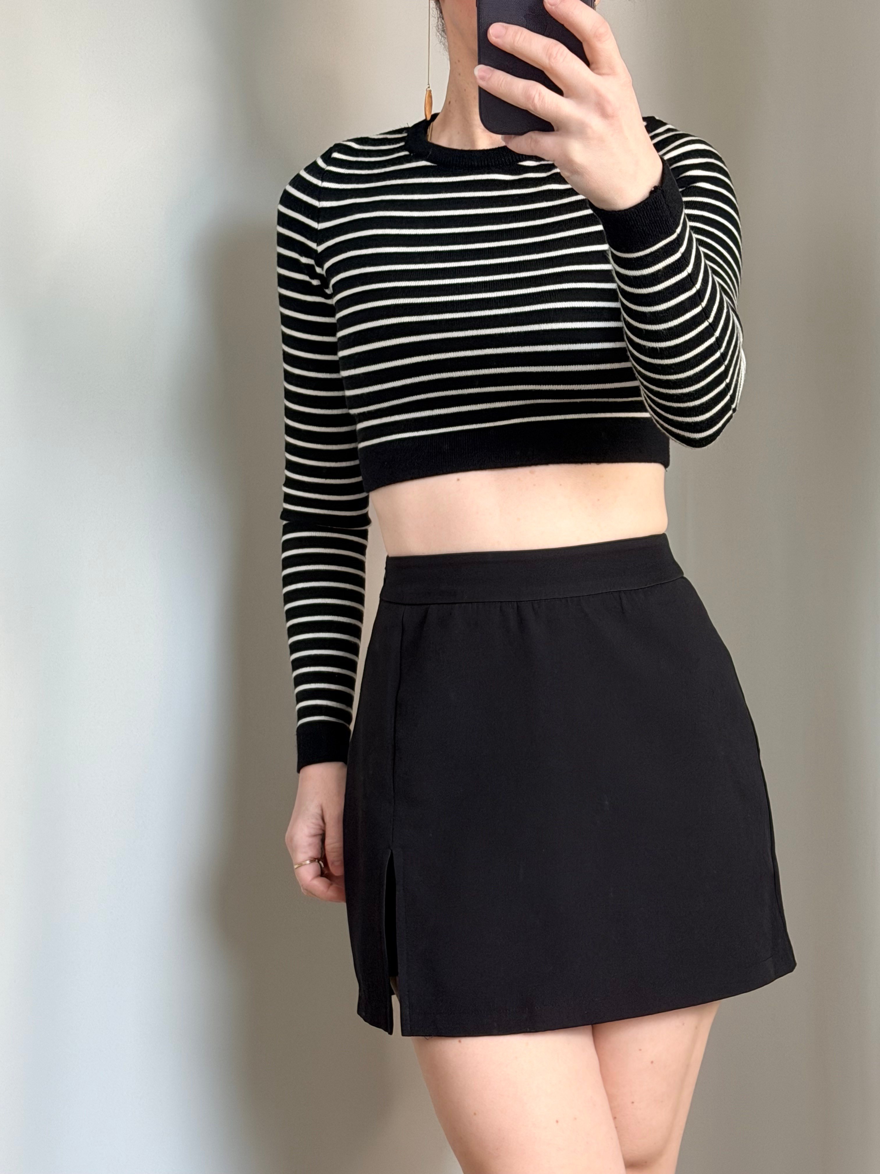 Çizgili Triko Crop