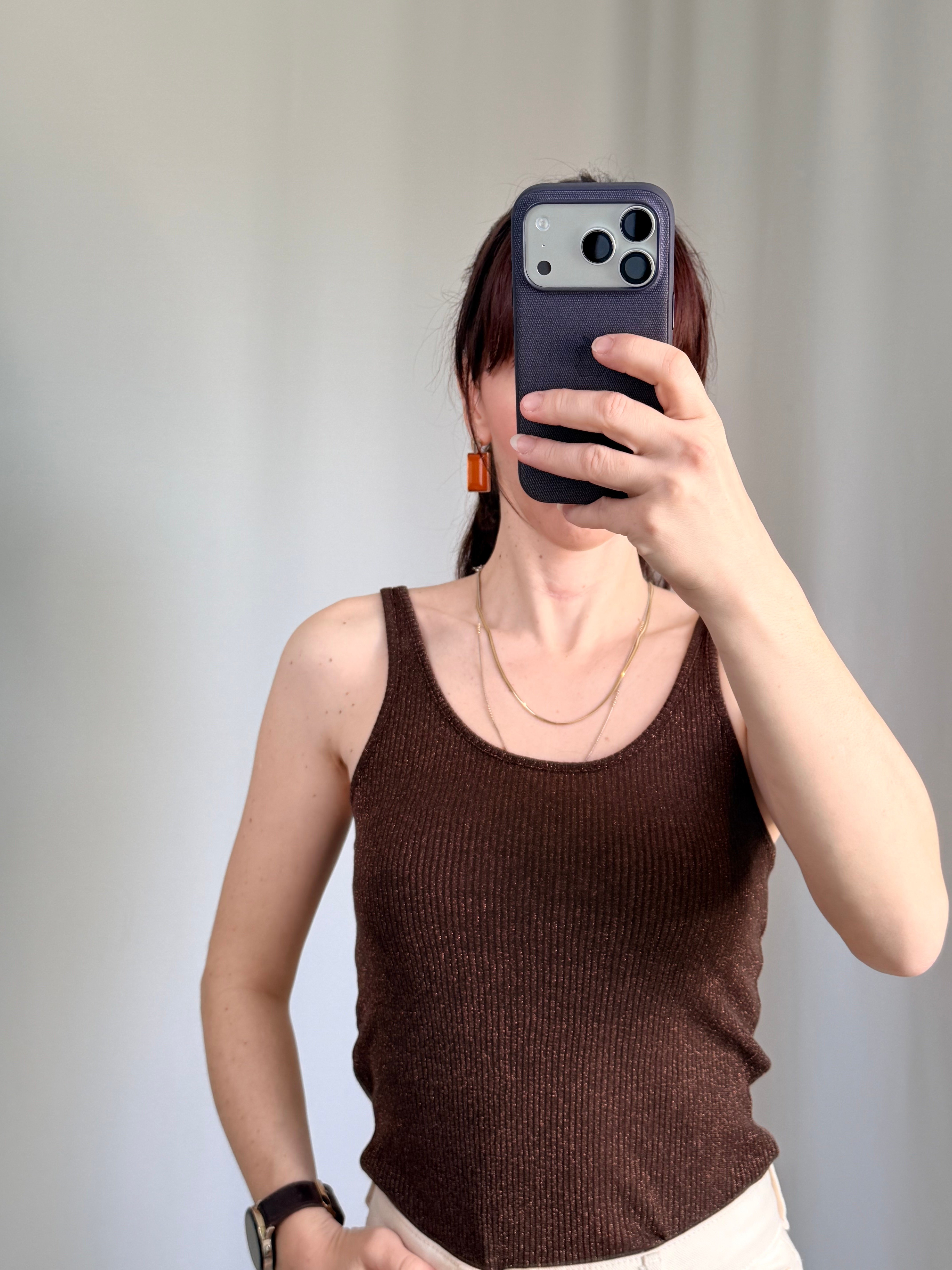 Simli Kahverengi Renk Crop