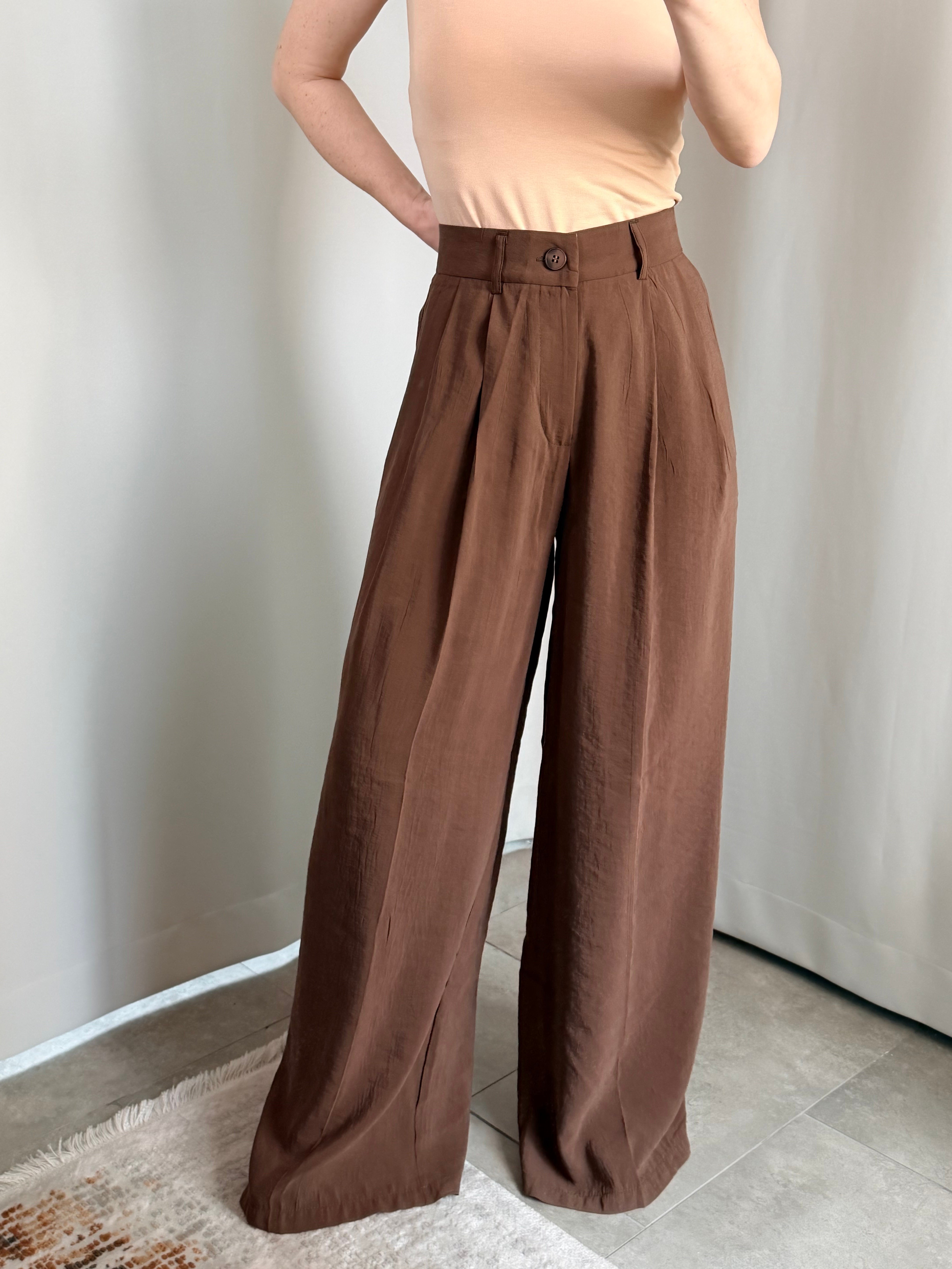 Tencel Kahverengi Pantolon