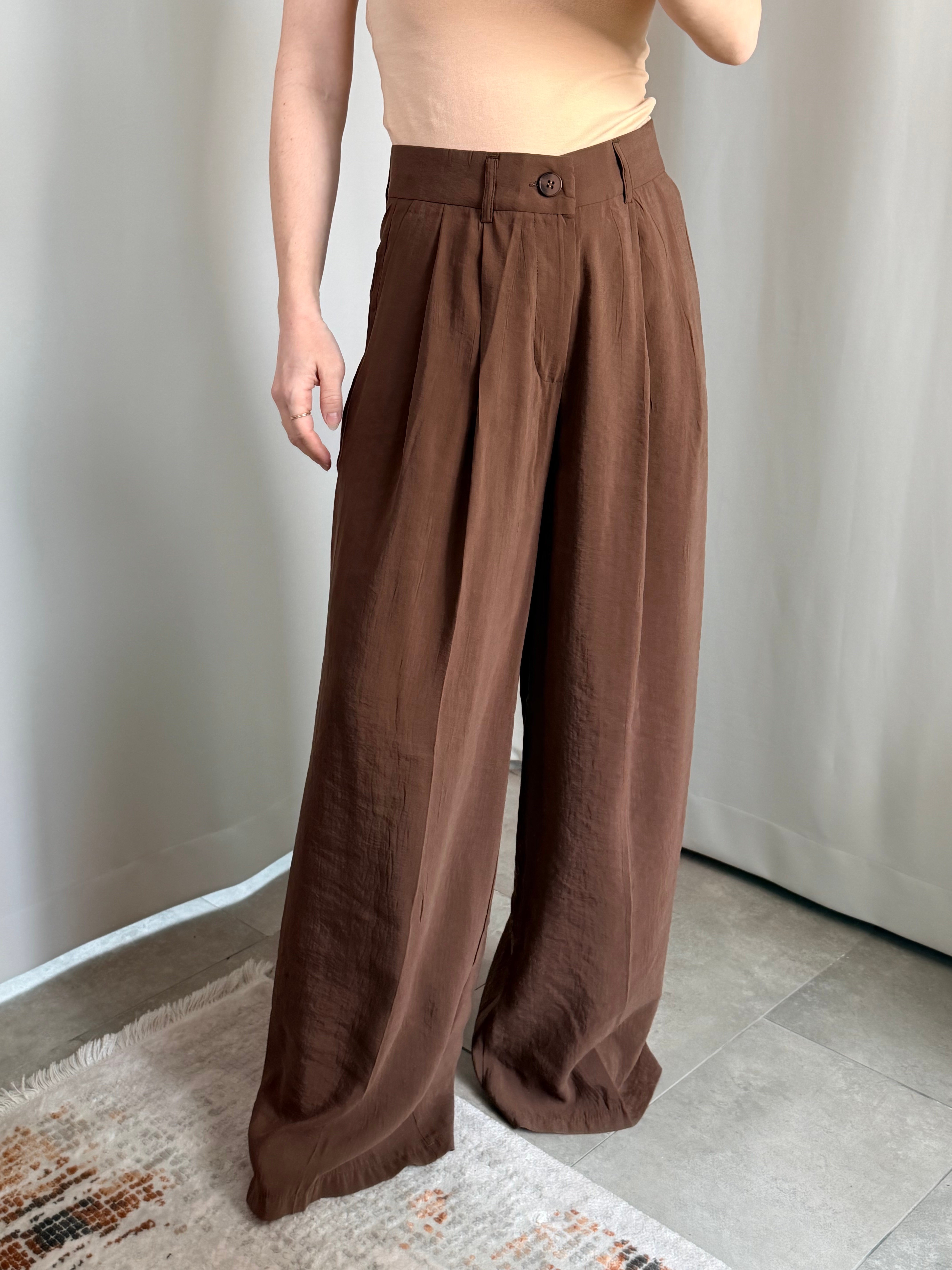 Tencel Kahverengi Pantolon