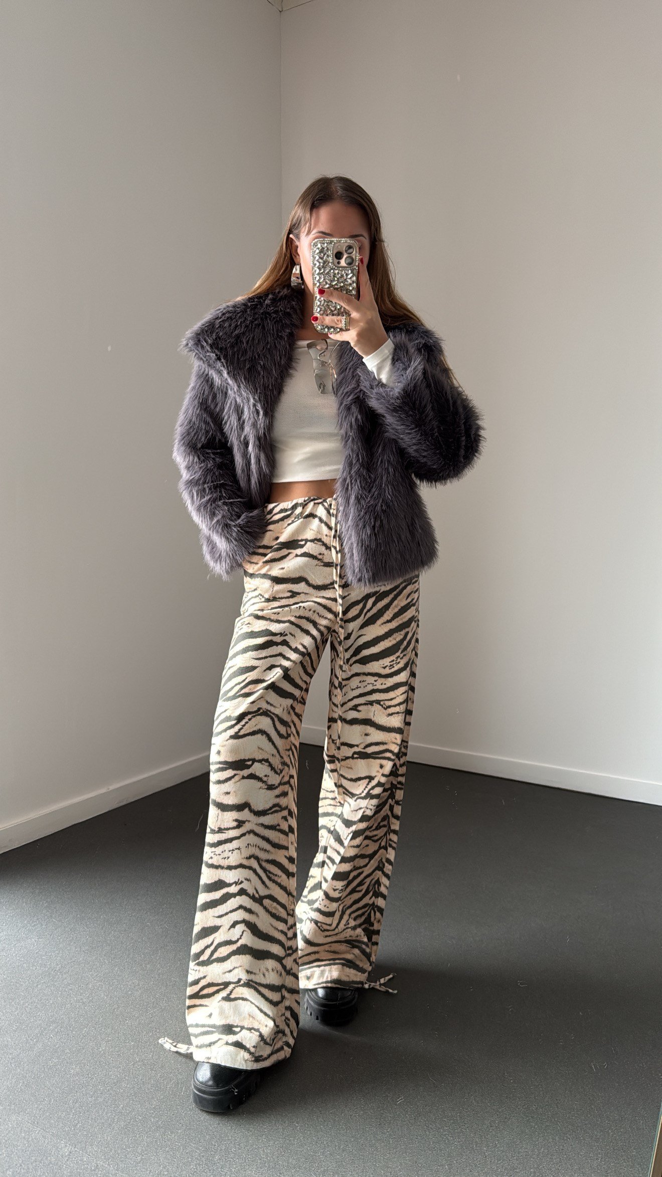 Akira Zebra Desenli Gabardin Pantolon