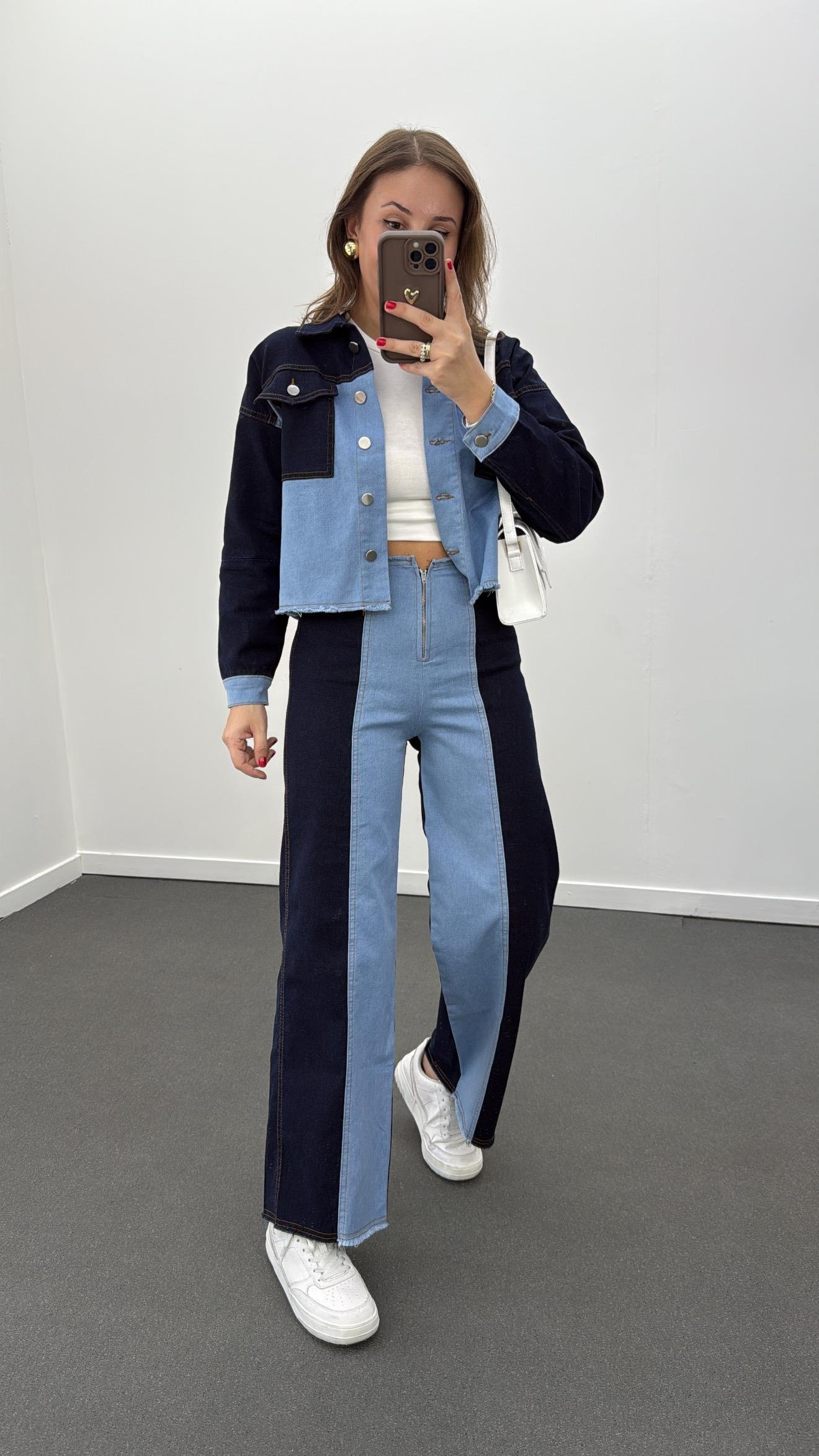 Albina Kot Mixli Ceket Pantolon Takımı