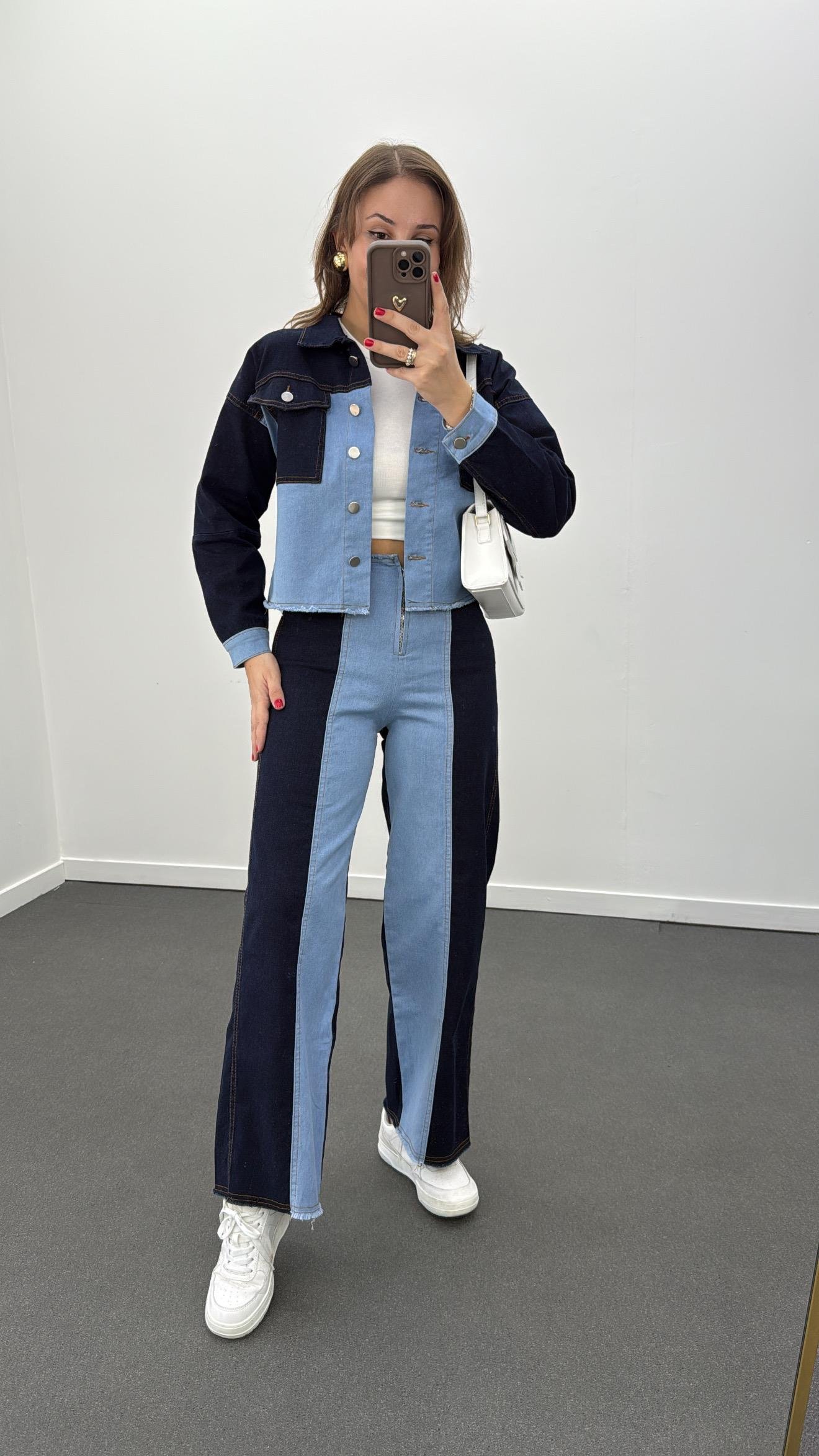 Albina Kot Mixli Ceket Pantolon Takımı