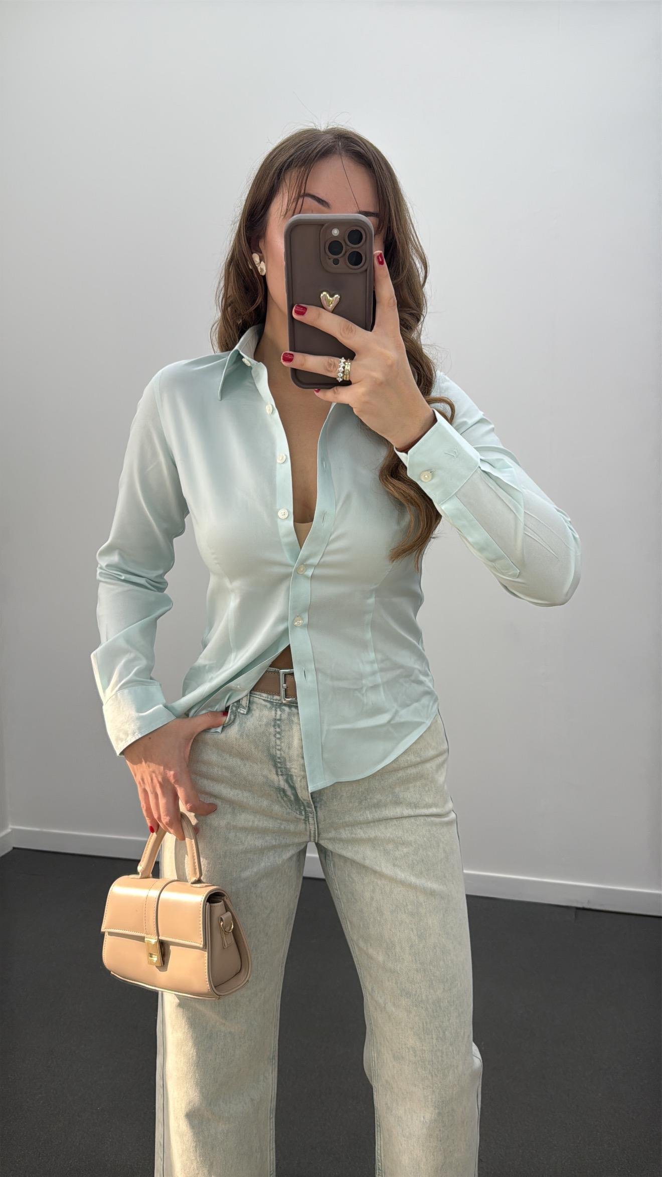 Alessi Su Yeşili Slim Fit Gömlek