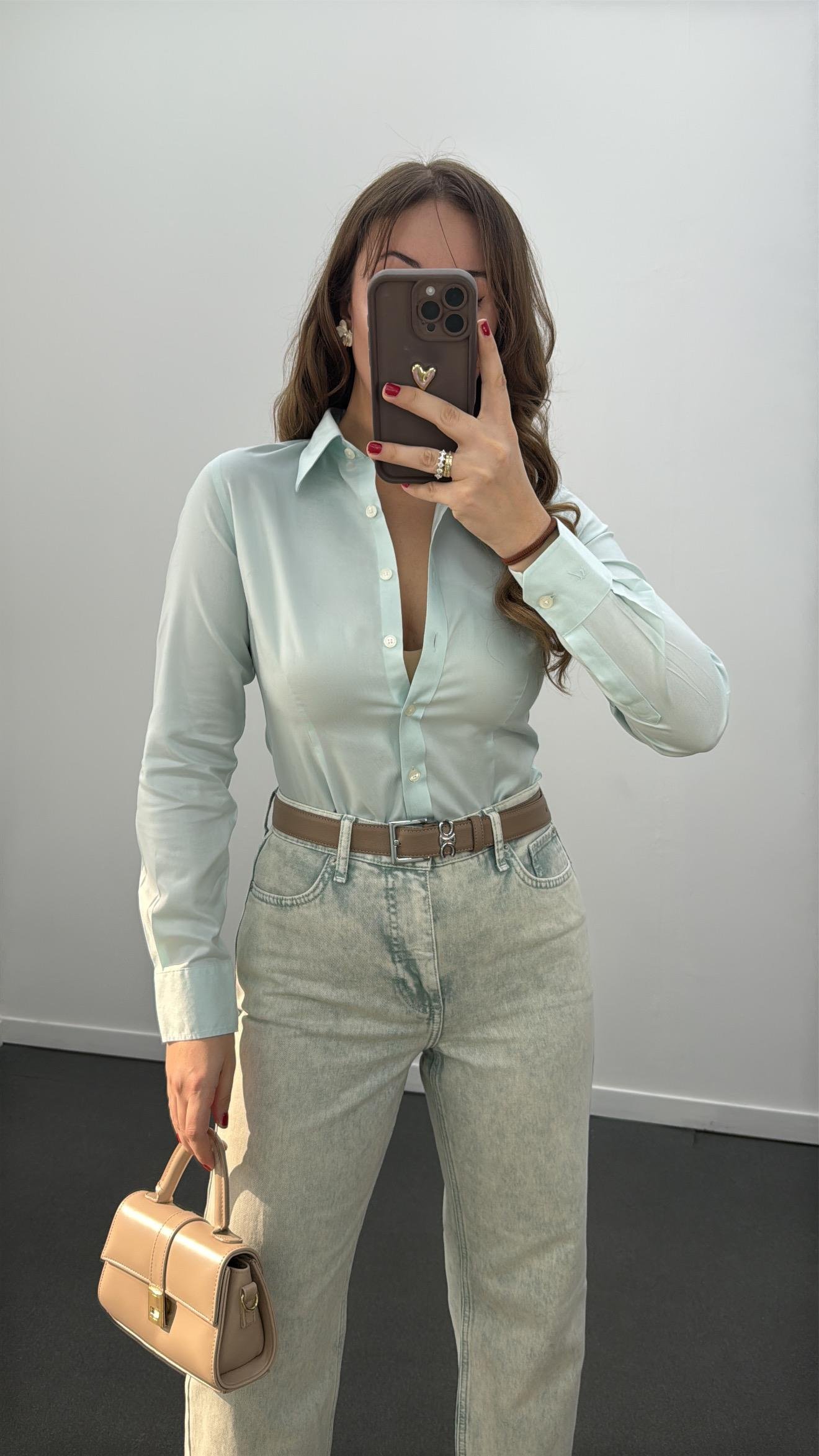 Alessi Su Yeşili Slim Fit Gömlek