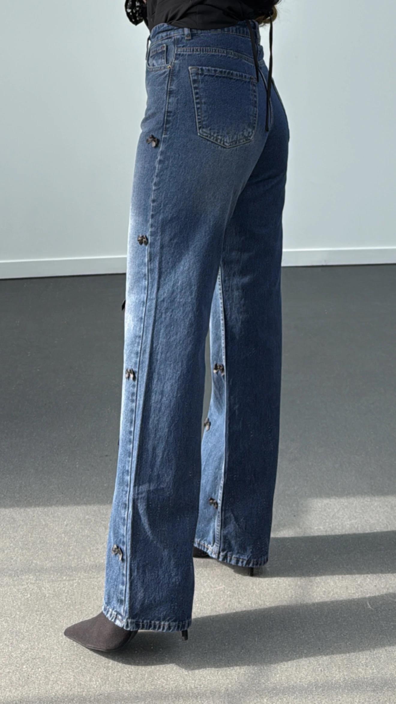 Allen Tint Yıkamalı Fiyonklu Straight Leg Jeans