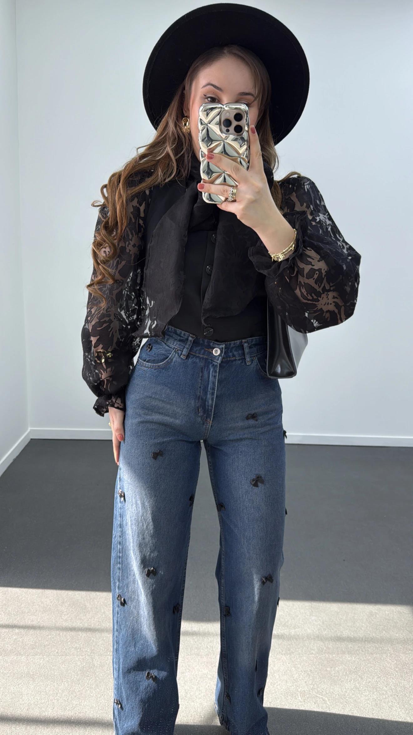 Allen Tint Yıkamalı Fiyonklu Straight Leg Jeans