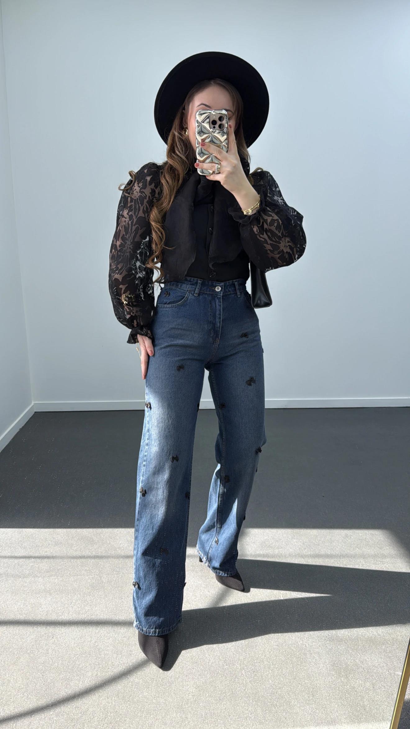 Allen Tint Yıkamalı Fiyonklu Straight Leg Jeans