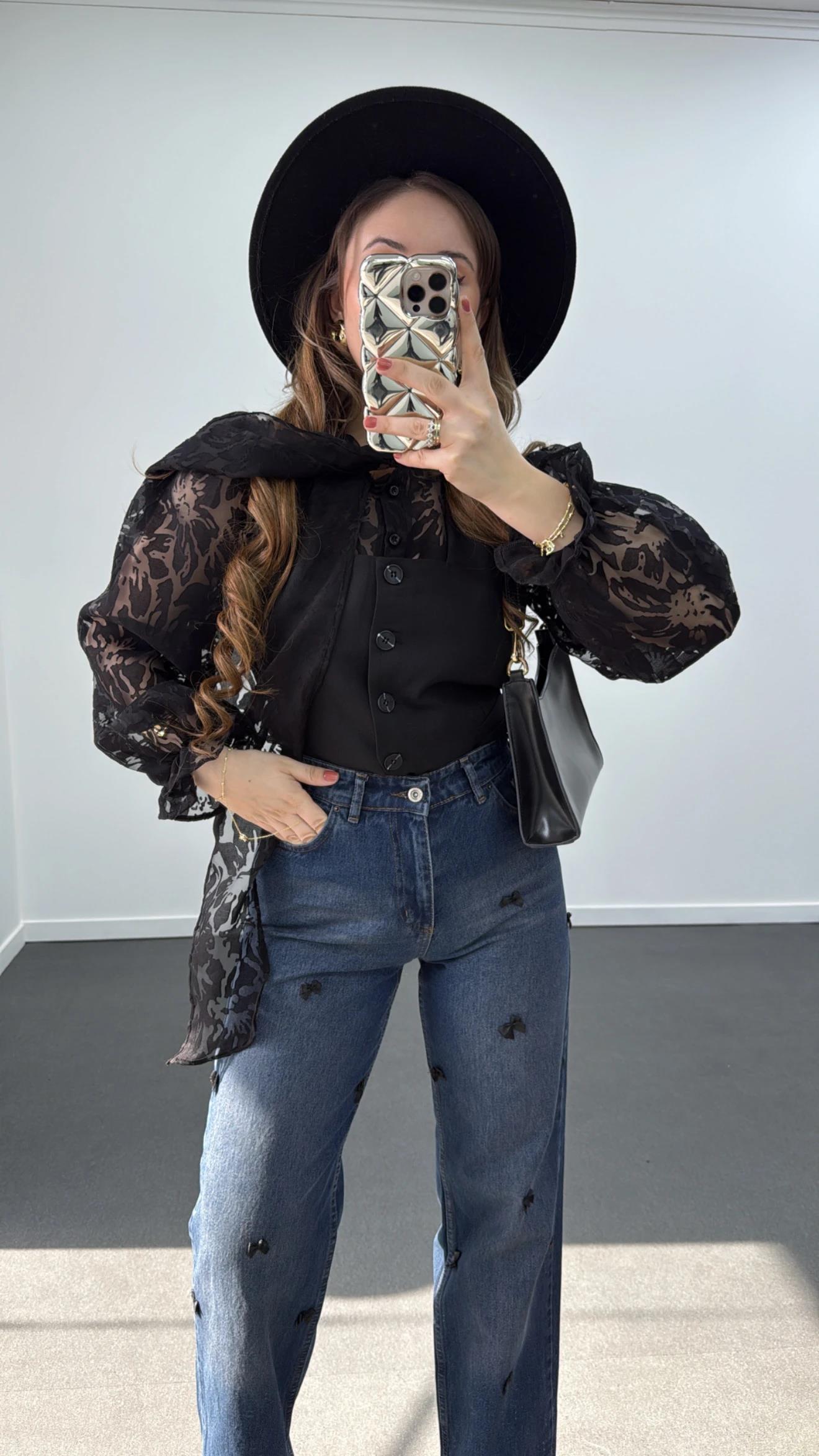 Allen Tint Yıkamalı Fiyonklu Straight Leg Jeans