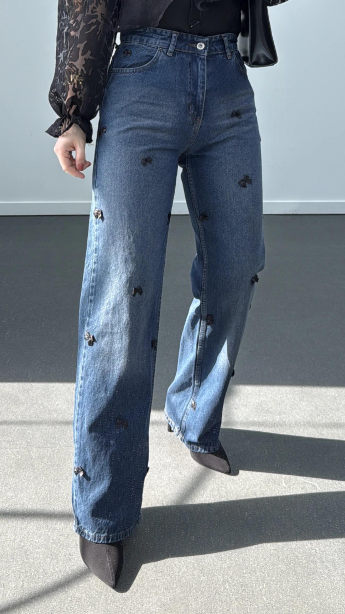 Allen Tint Yıkamalı Fiyonklu Straight Leg Jeans