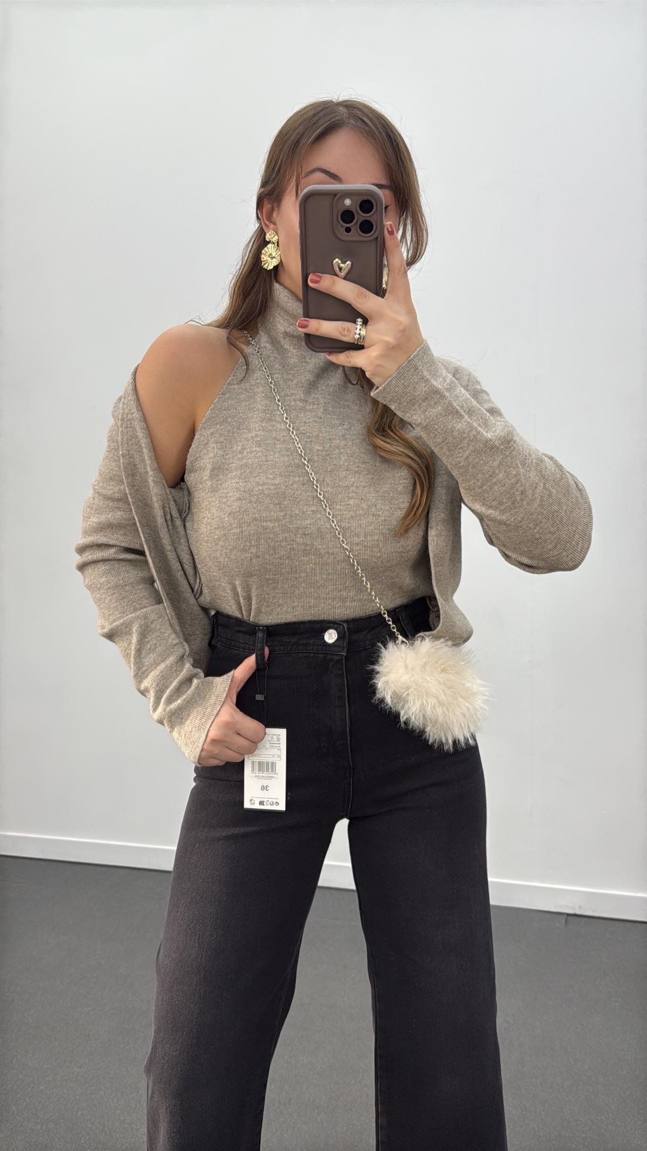 Avery Vizon Balıkçı Hırka Birleşik Dikişli Triko