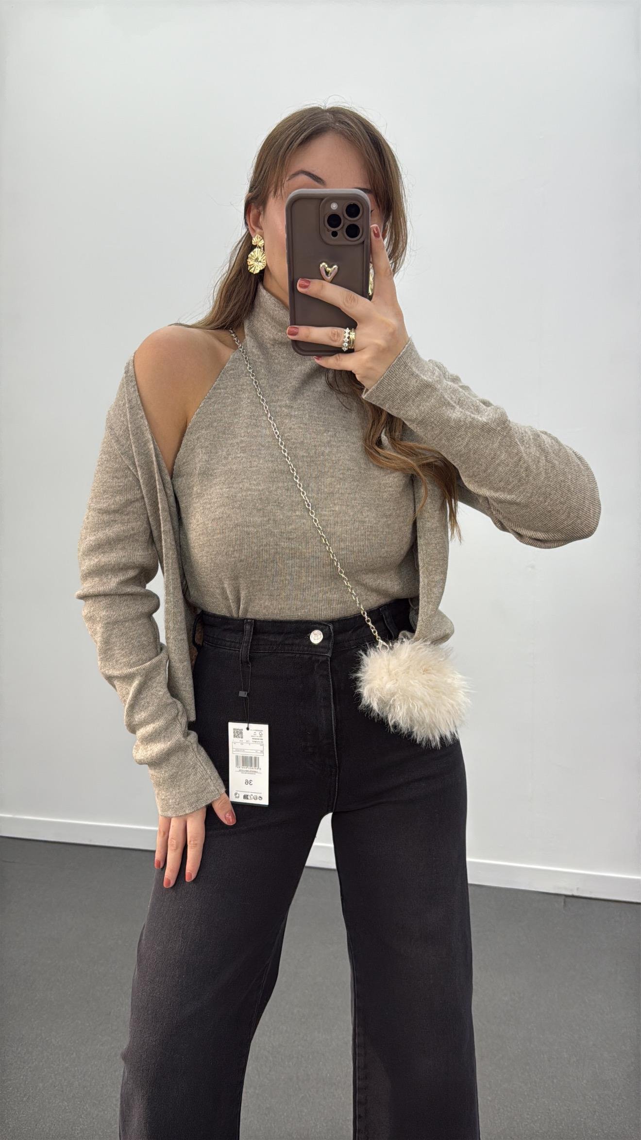 Avery Vizon Balıkçı Hırka Birleşik Dikişli Triko