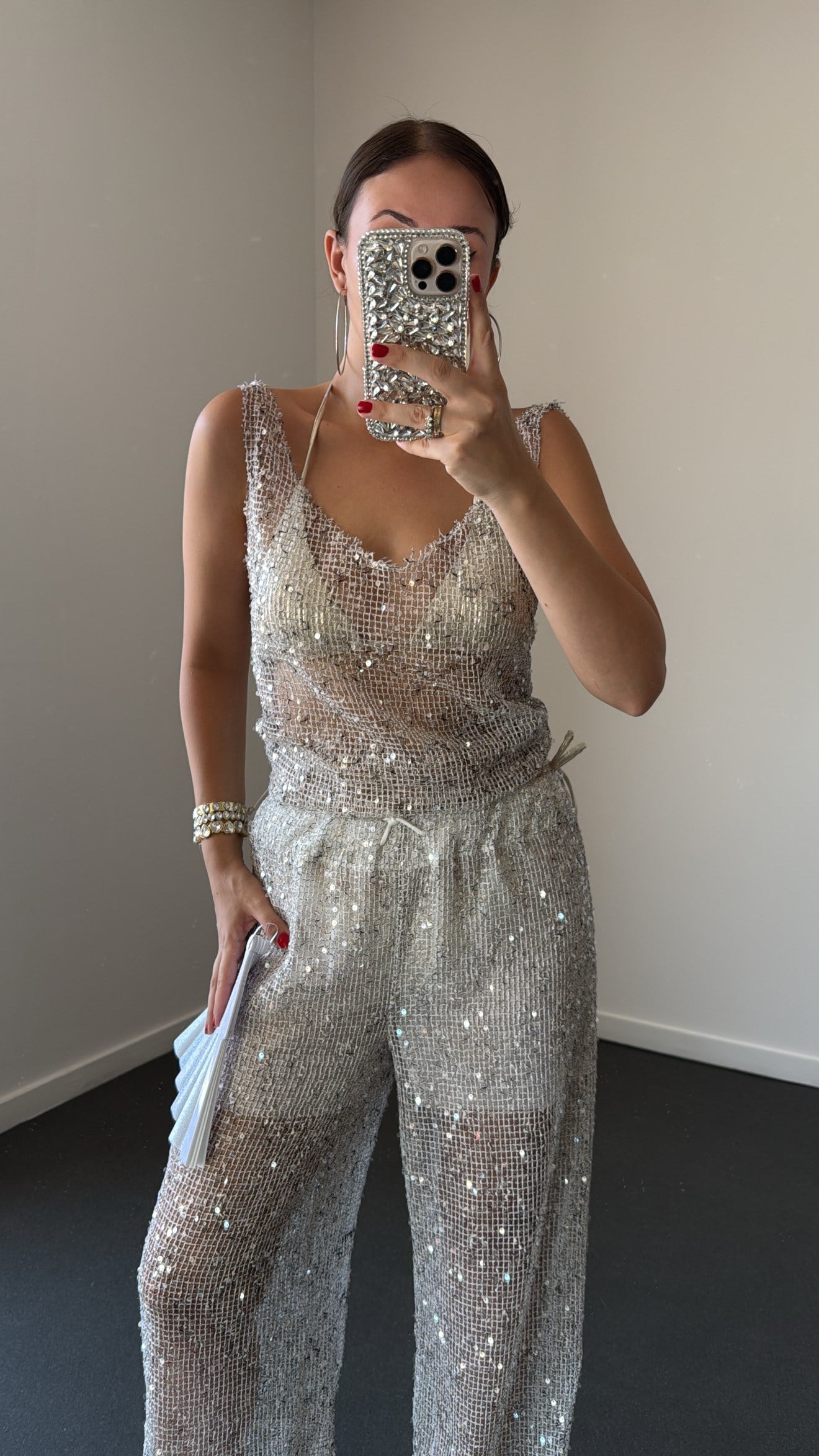 Baldwin Silver Payetli Bluz Ve Pantolon Takım