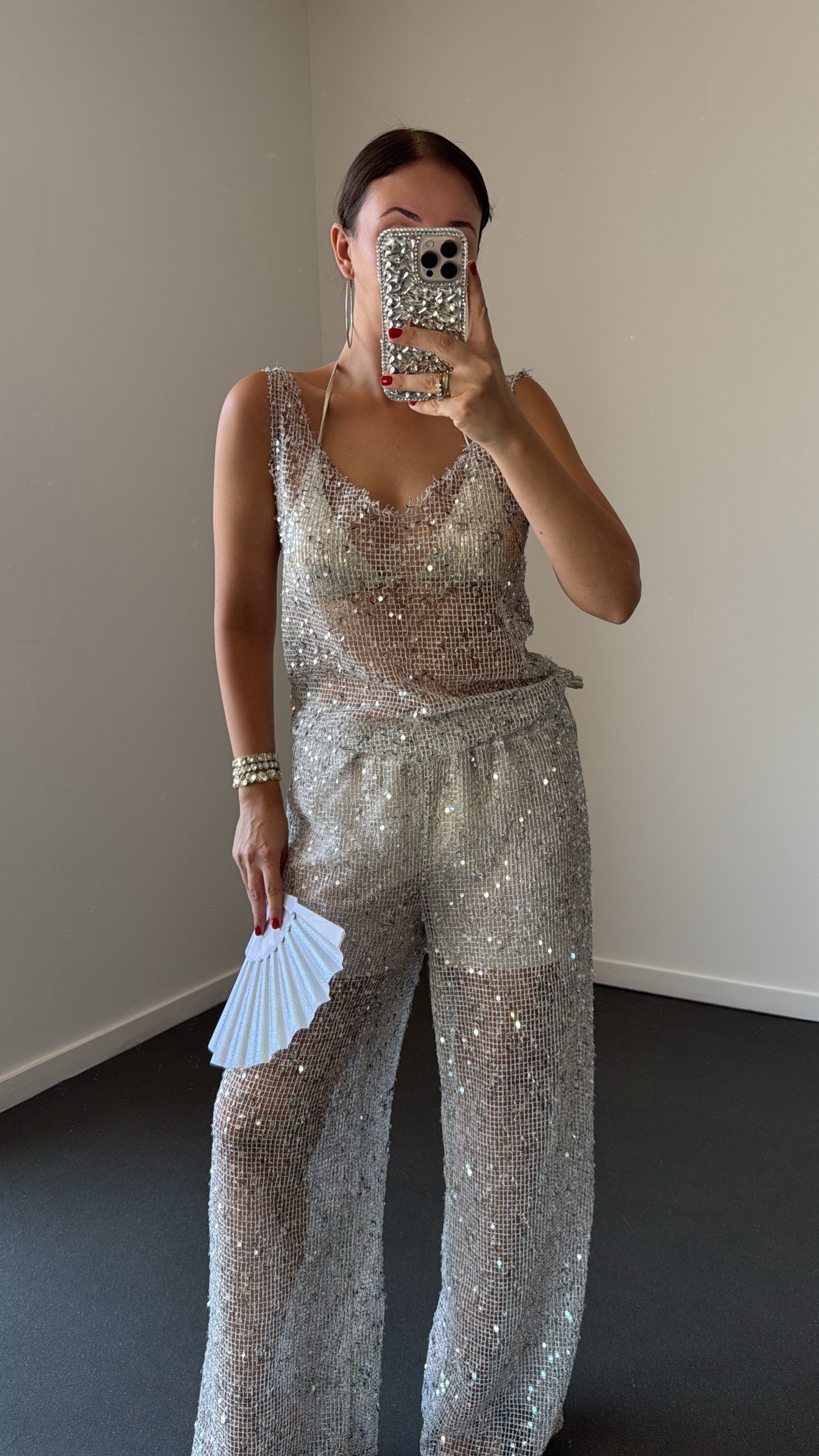 Baldwin Silver Payetli Bluz Ve Pantolon Takım