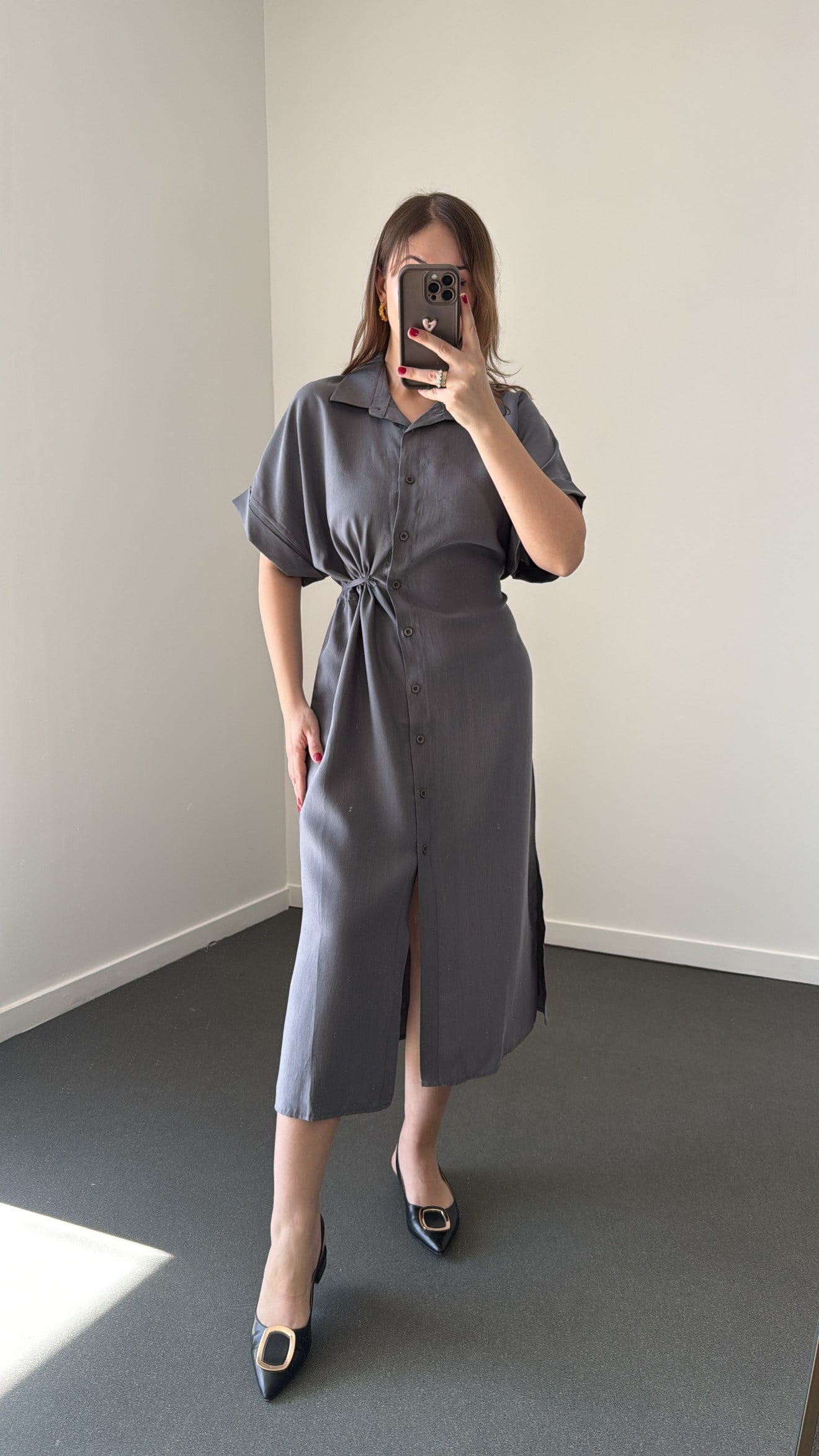 Berina Füme Modal Midi Elbise