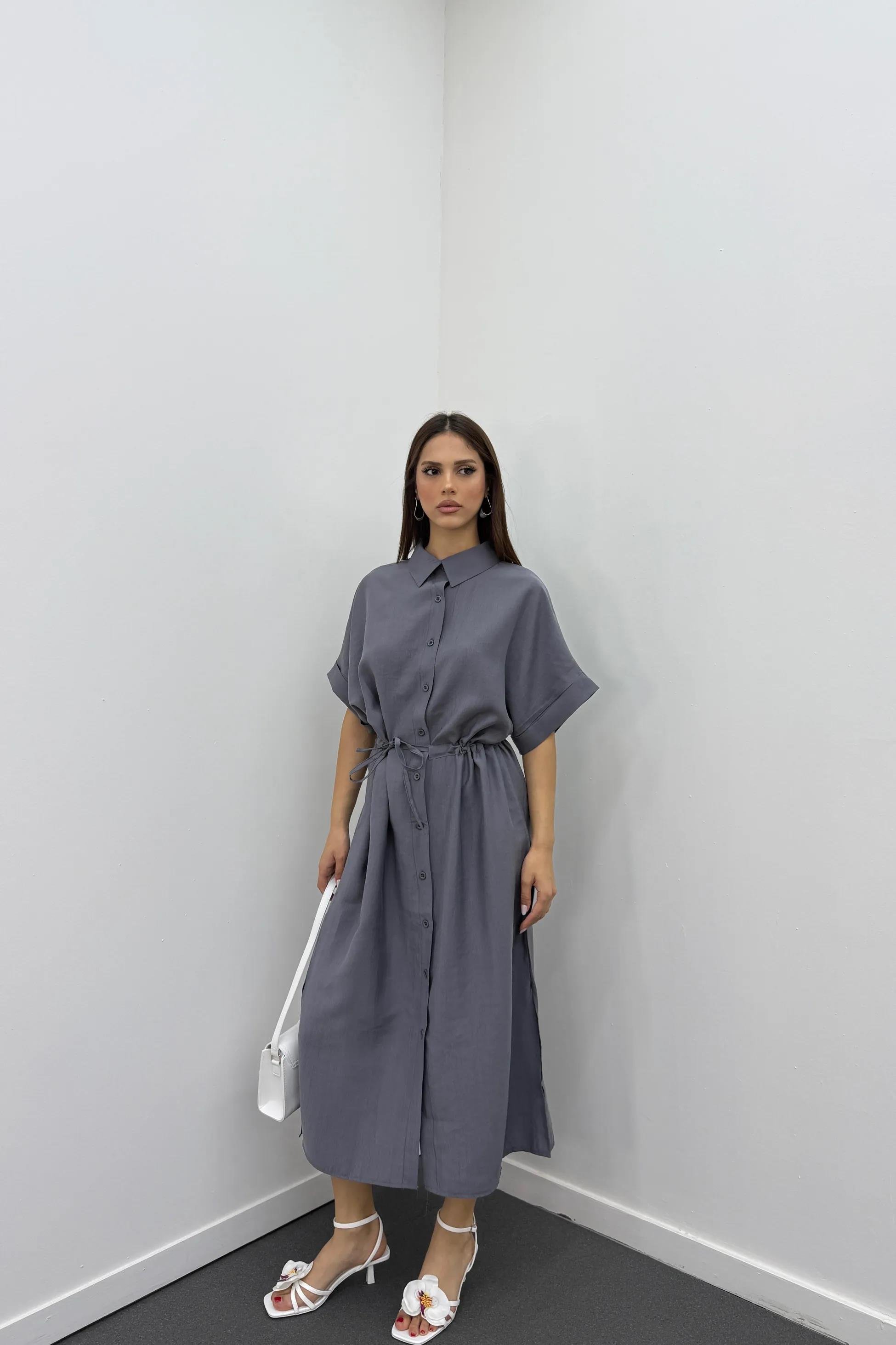 Berina Füme Modal Midi Elbise