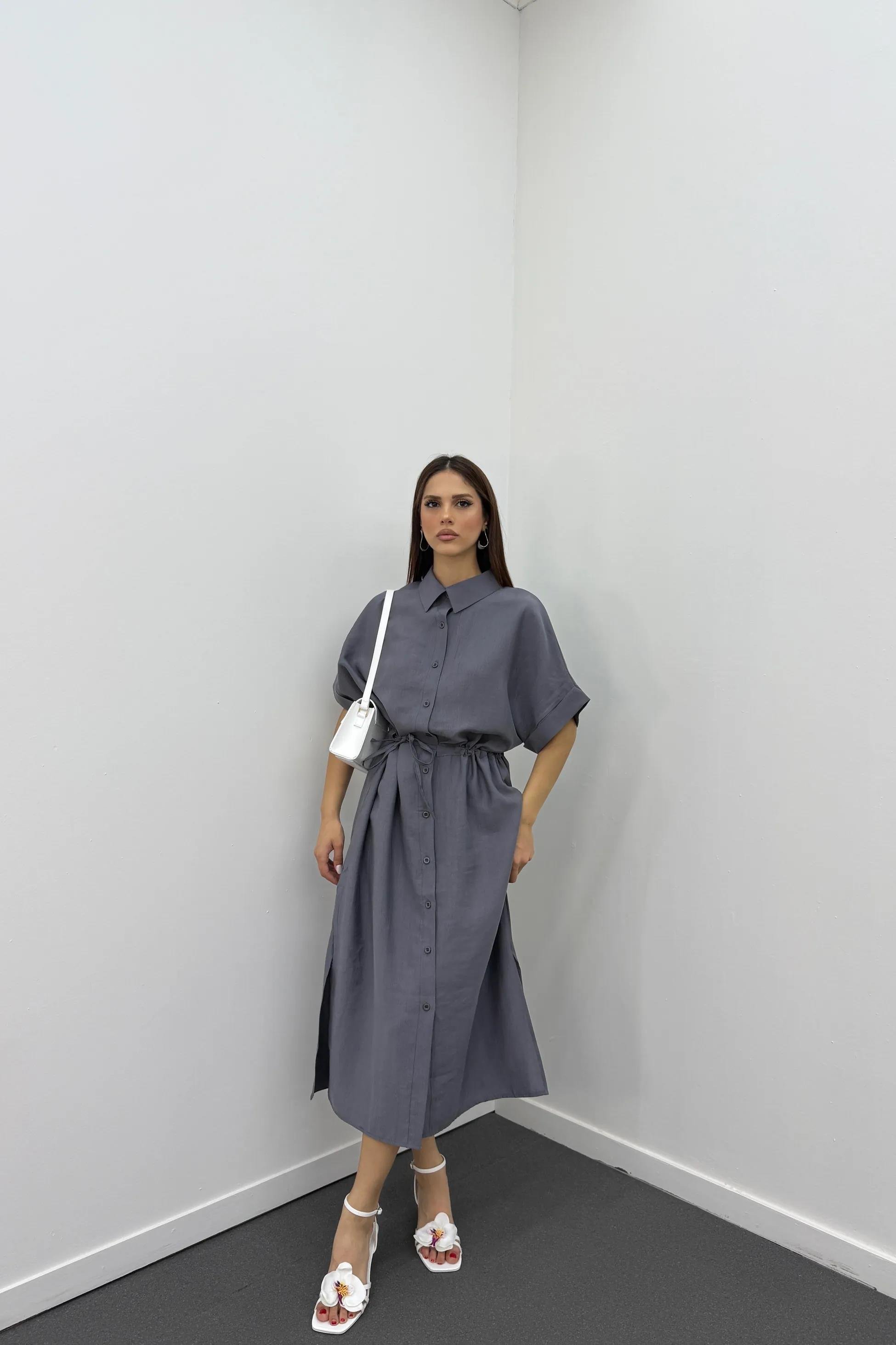 Berina Füme Modal Midi Elbise