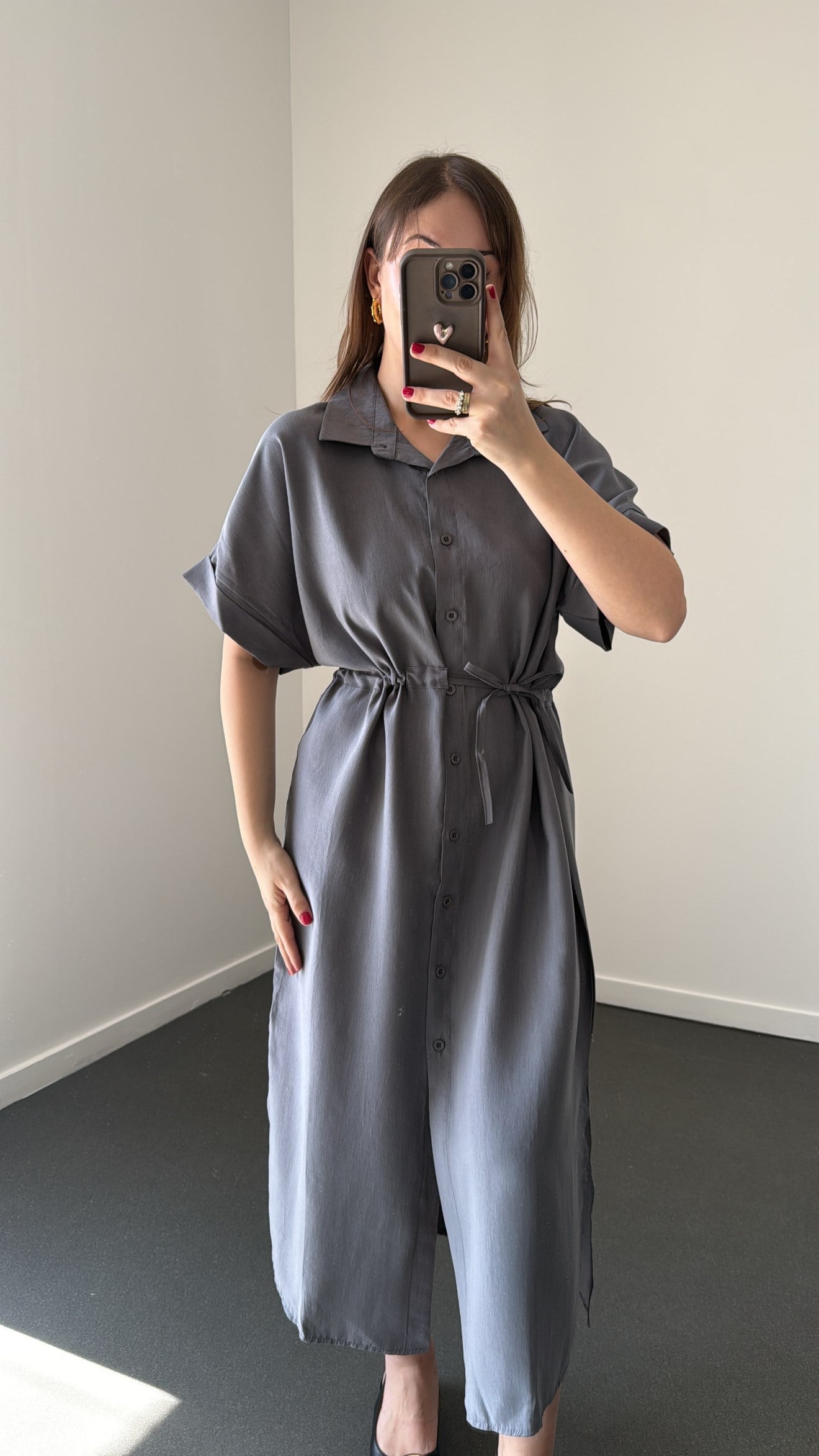 Berina Füme Modal Midi Elbise