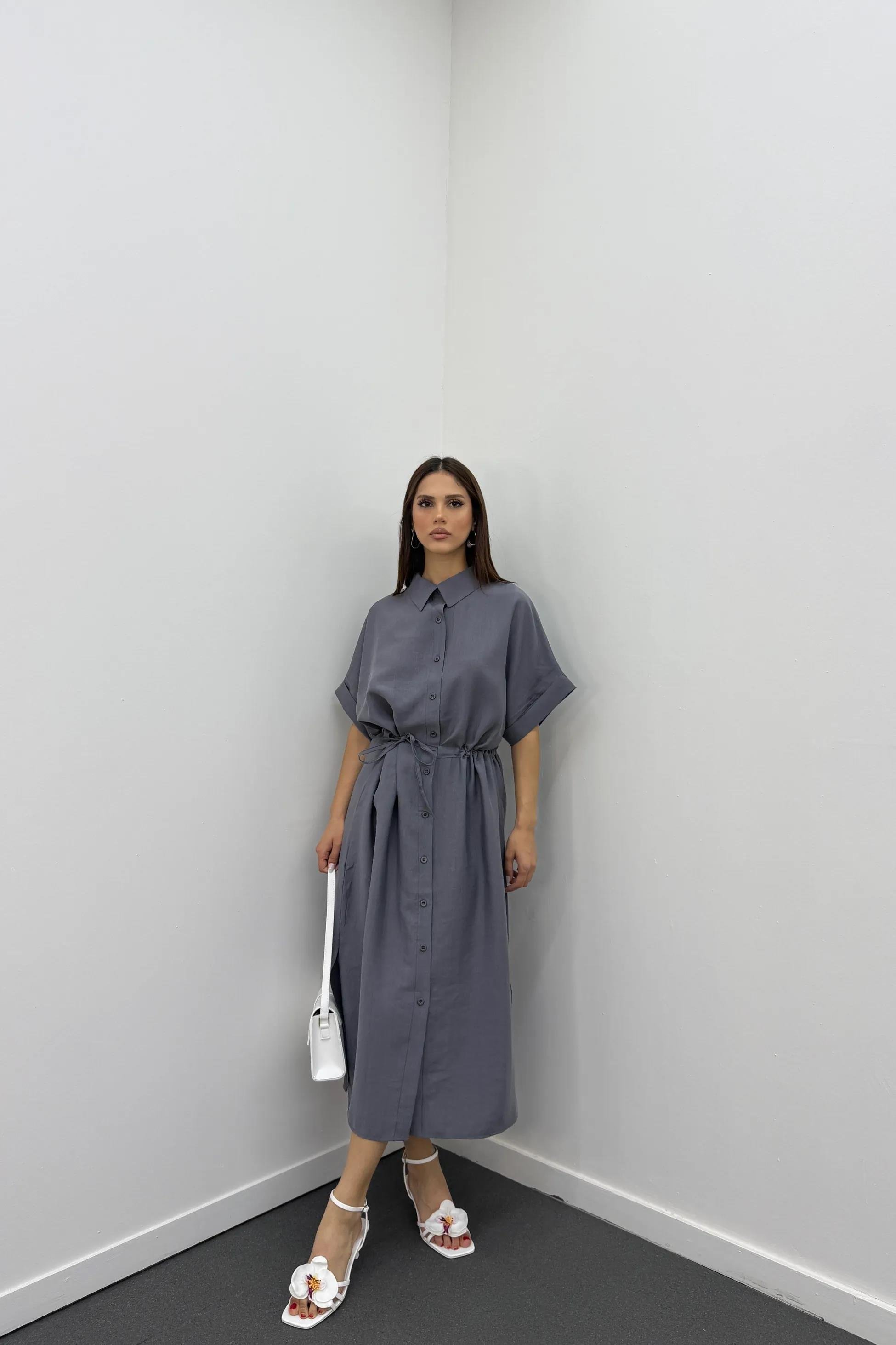 Berina Füme Modal Midi Elbise