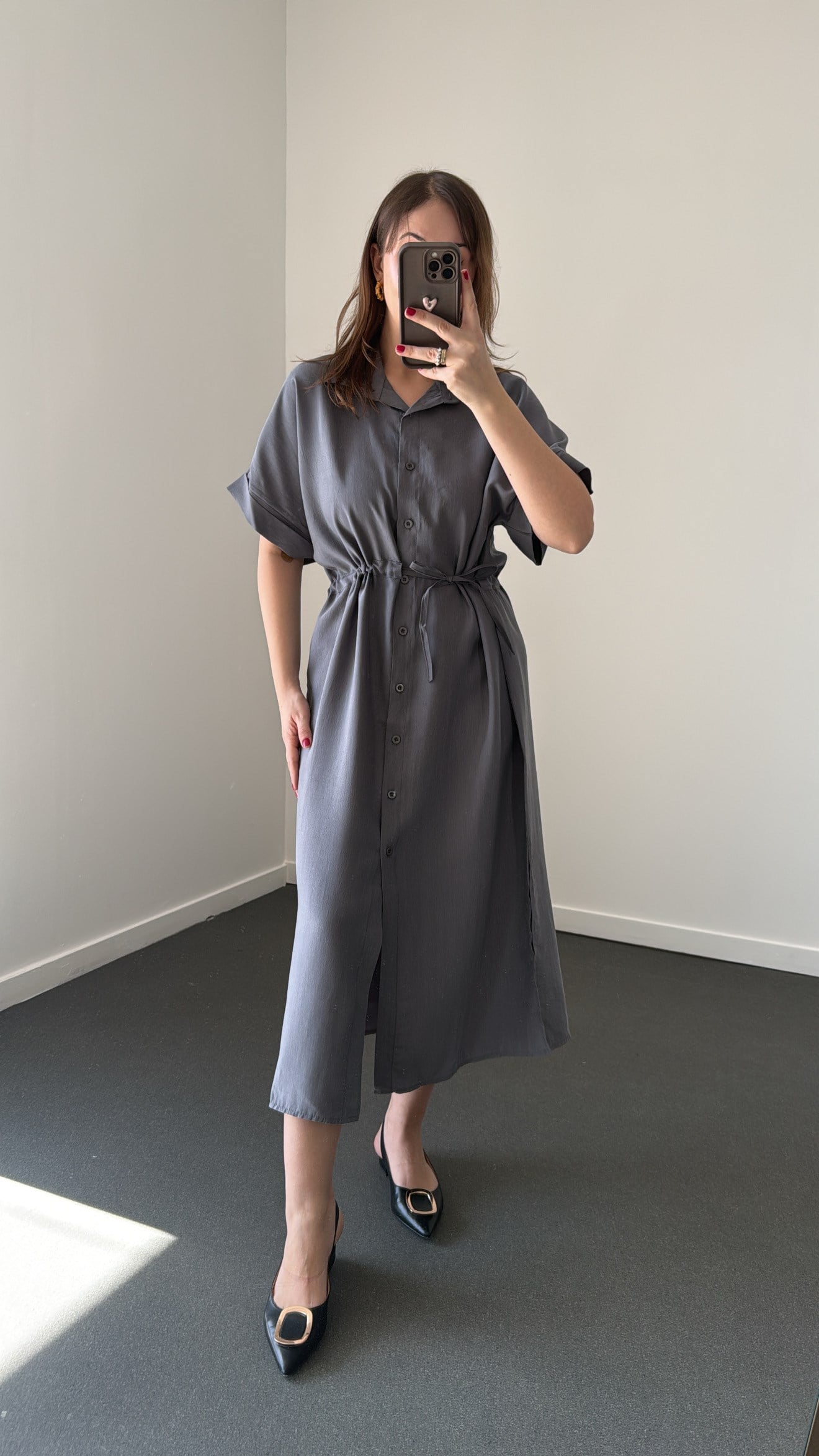 Berina Füme Modal Midi Elbise