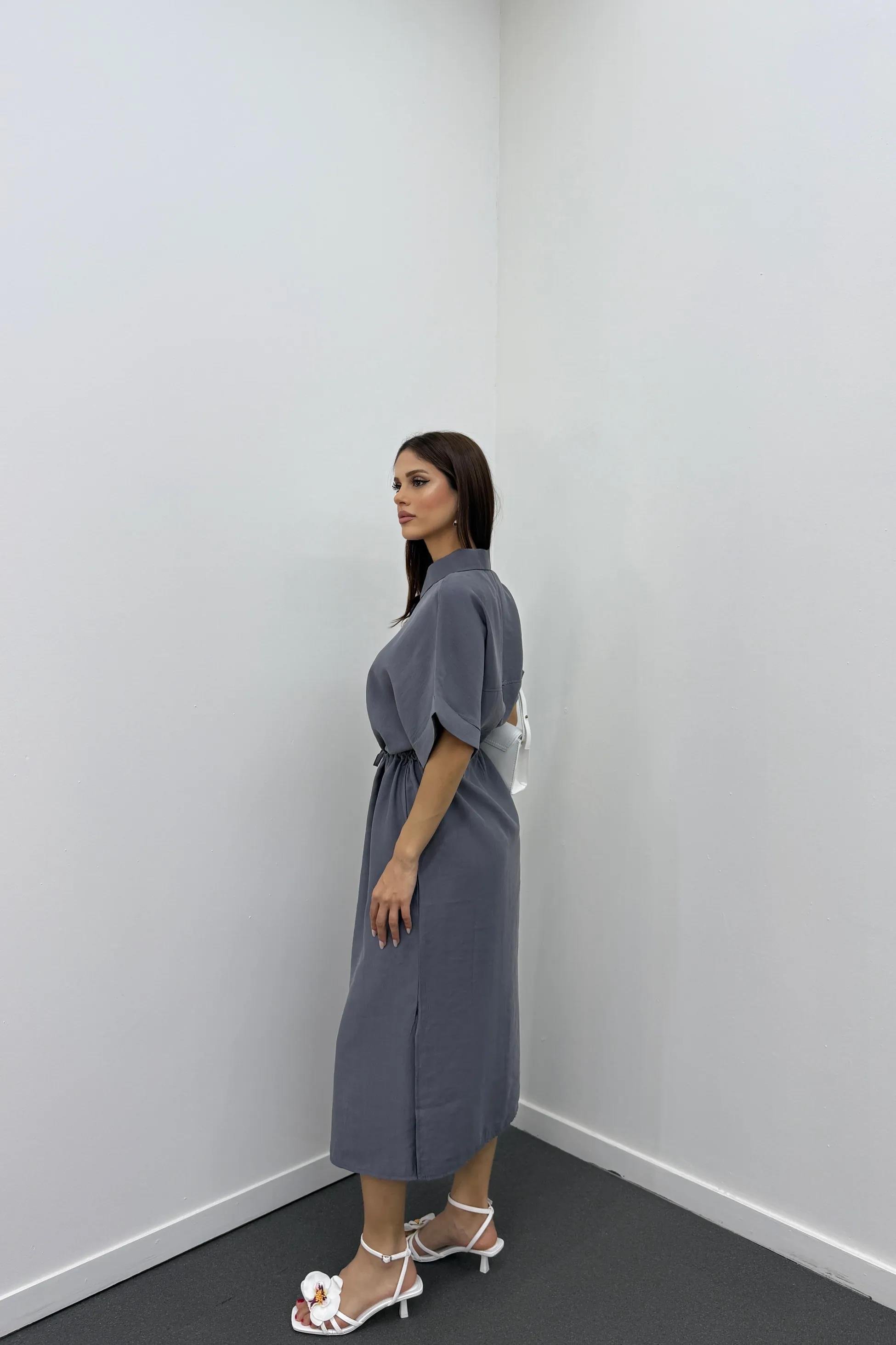 Berina Füme Modal Midi Elbise