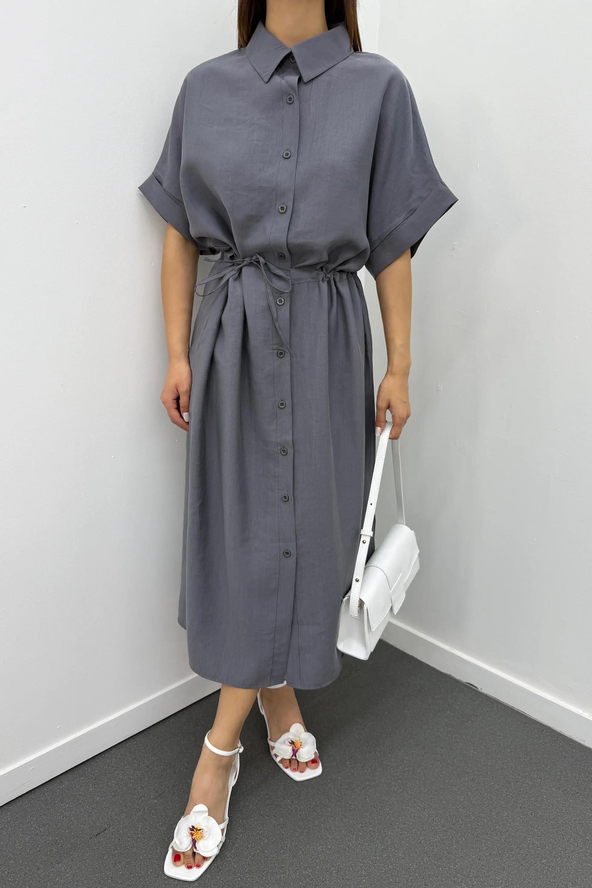 Berina Füme Modal Midi Elbise