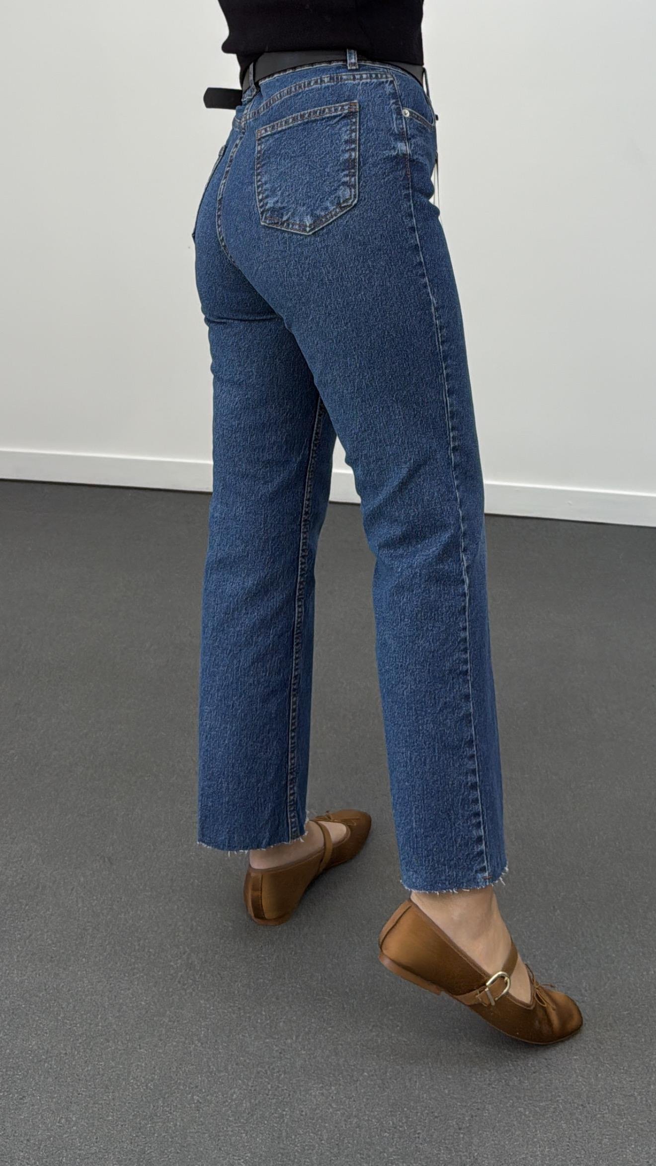 Berlin Koyu Kot Slim Kesik Paça Jeans