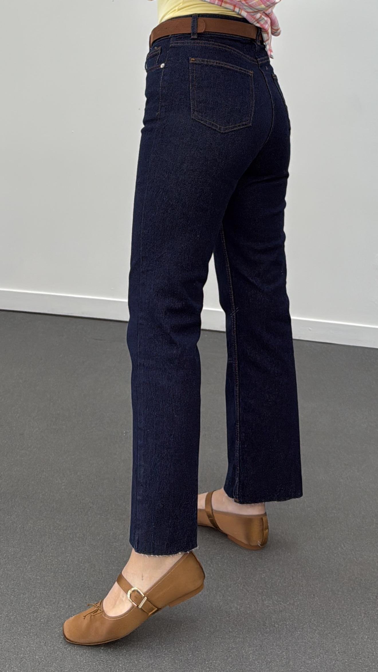 Berlin Lacivert Slim Kesik Paça Jeans