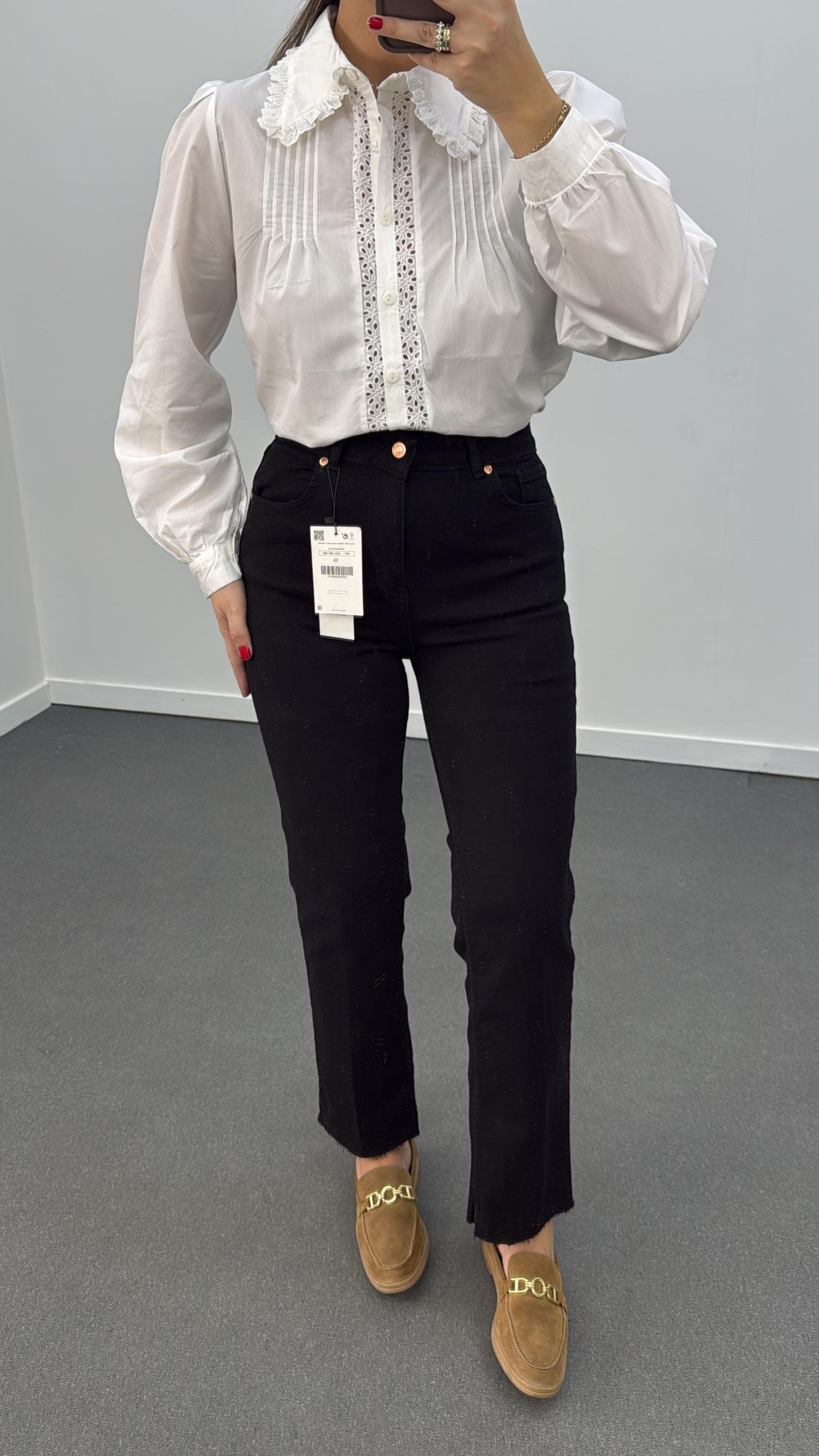 Berlin Siyah Kot Slim Kesik Paça Jeans