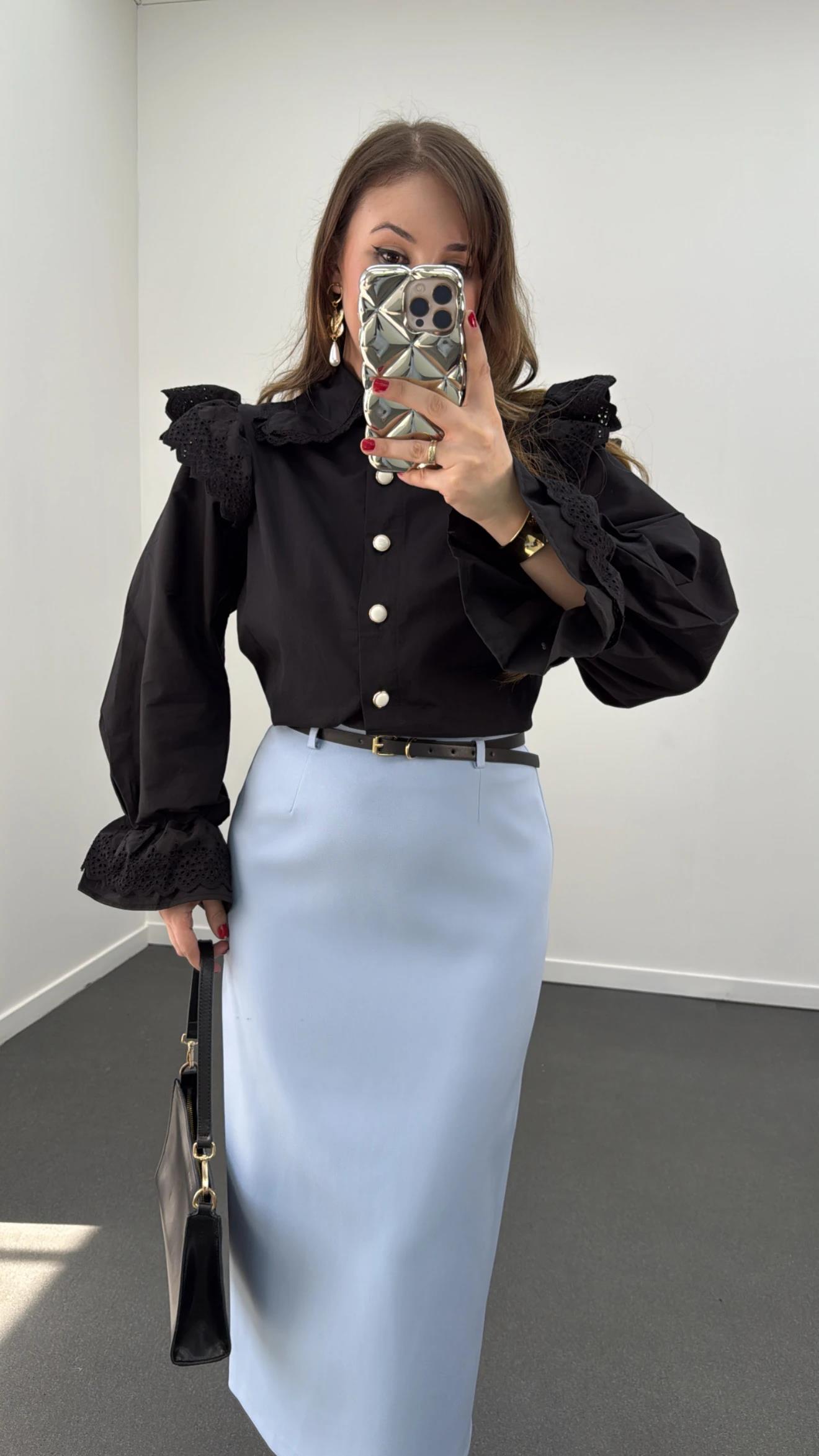 Betty Bebe Mavi Kemerli Kalem Etek