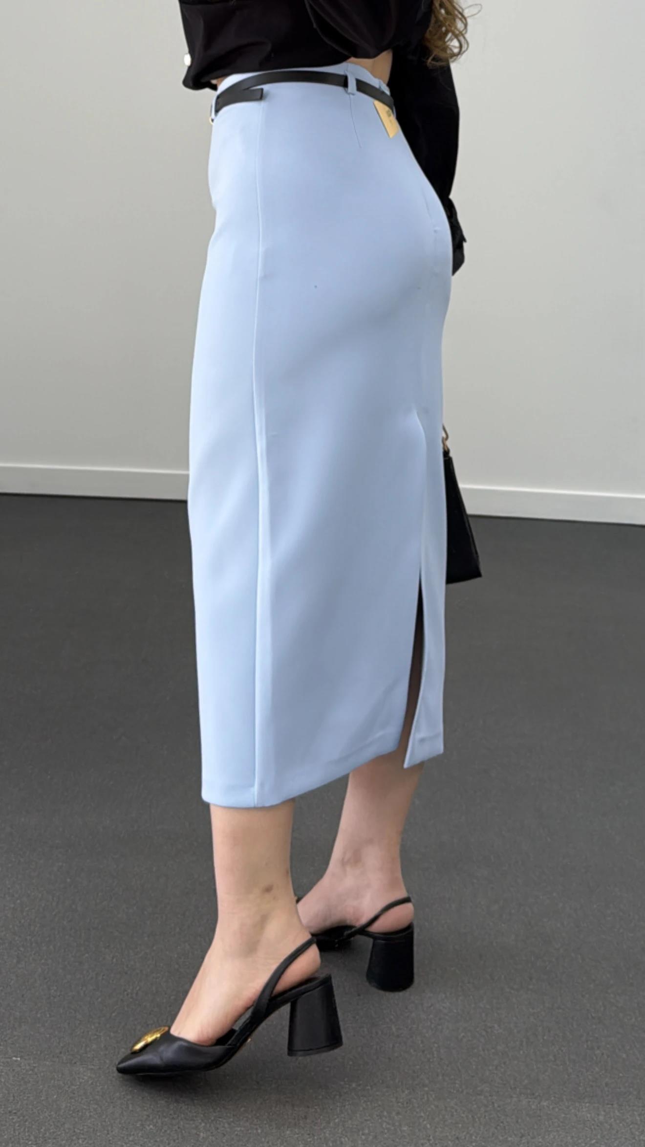 Betty Bebe Mavi Kemerli Kalem Etek