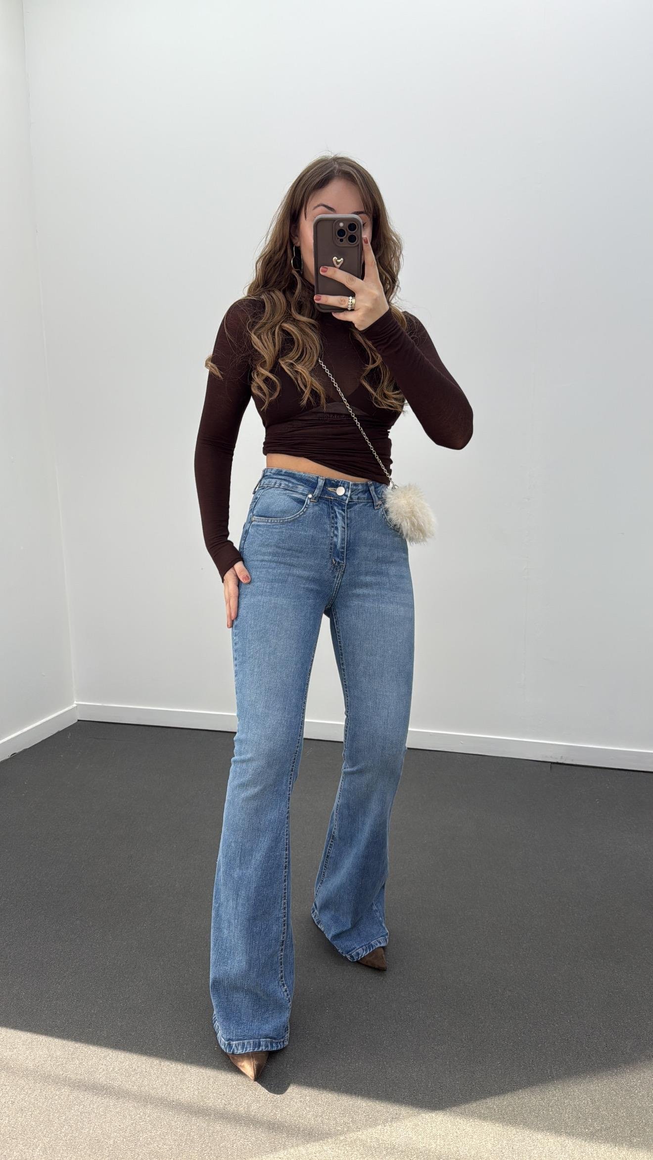 Boenos Açık Kot Toparlayıcı Yüksel Bel Jeans