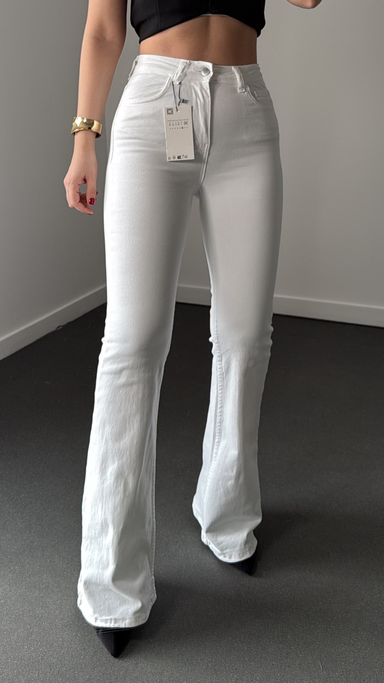 Boenos Beyaz Kot Toparlayıcı Yüksel Bel Jeans